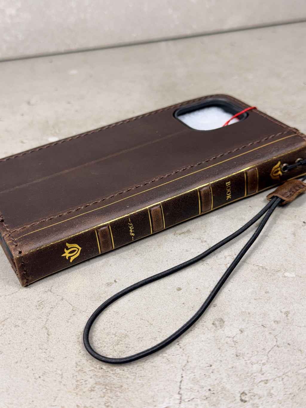 Genuine Leather Google Pixel Wallet Case: Vintage Bear Paw Design