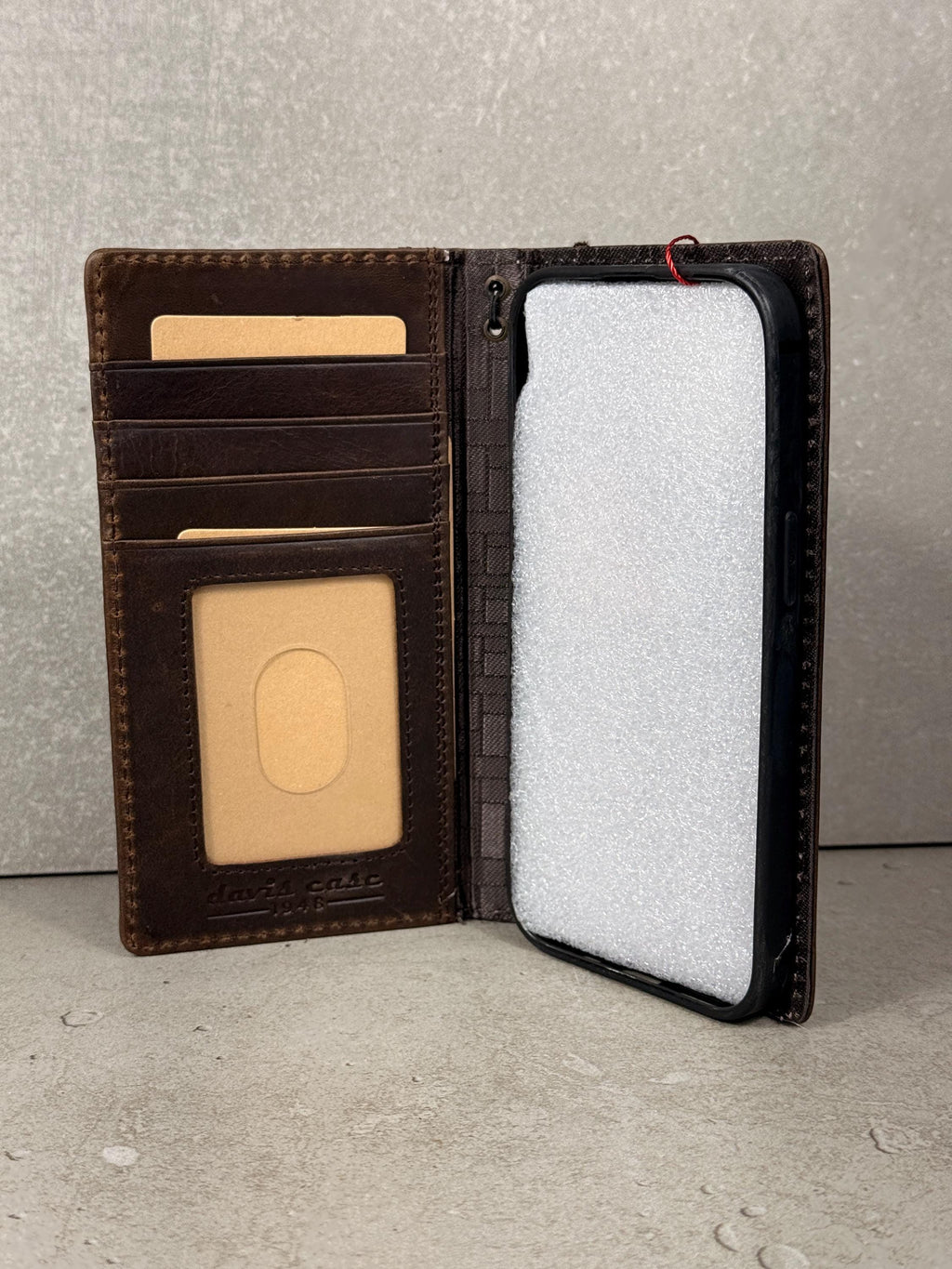 Genuine Leather Google Pixel Wallet Case: Vintage Bear Paw Design