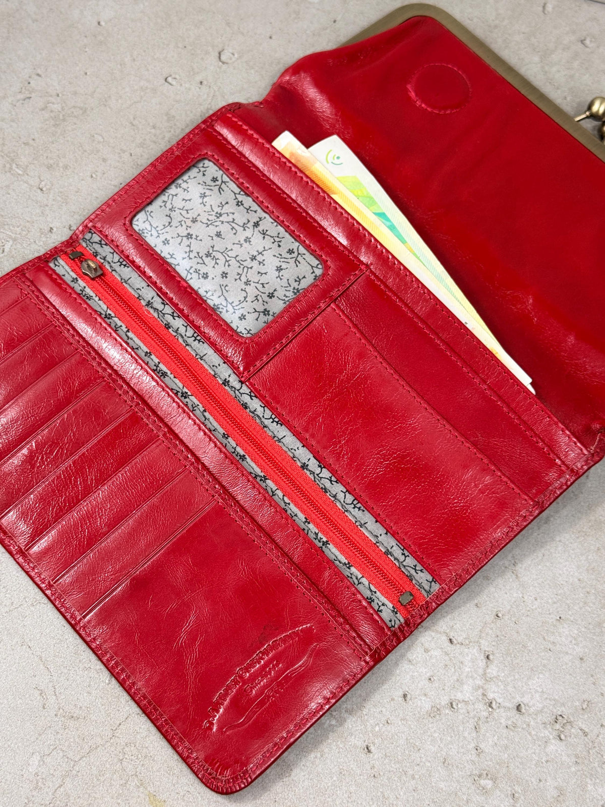 Handmade Leather Kiss Lock Wallet – Vintage Style Coin Purse