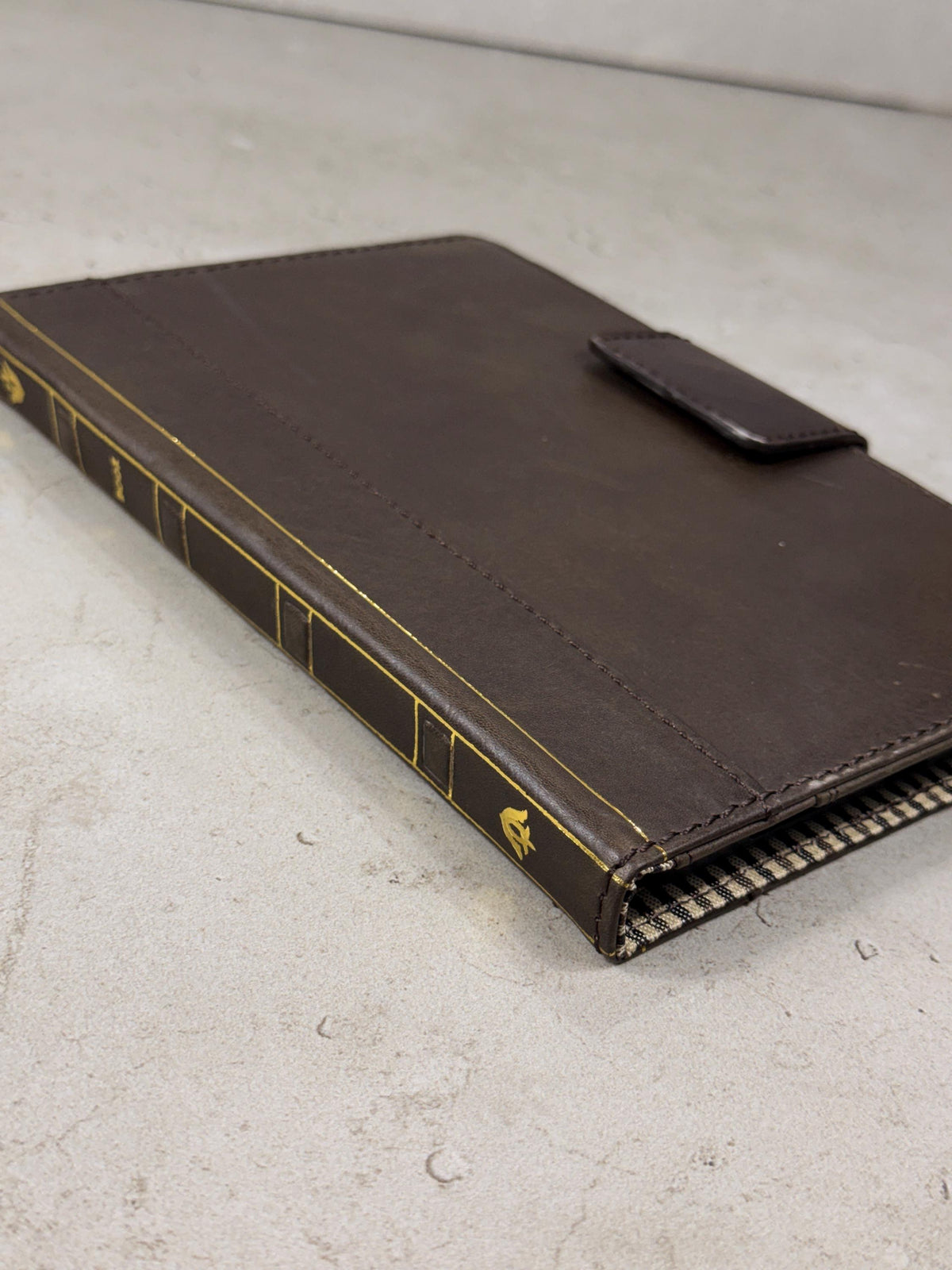 Handmade Leather iPad Cover, Book Style Case with Pen Holder