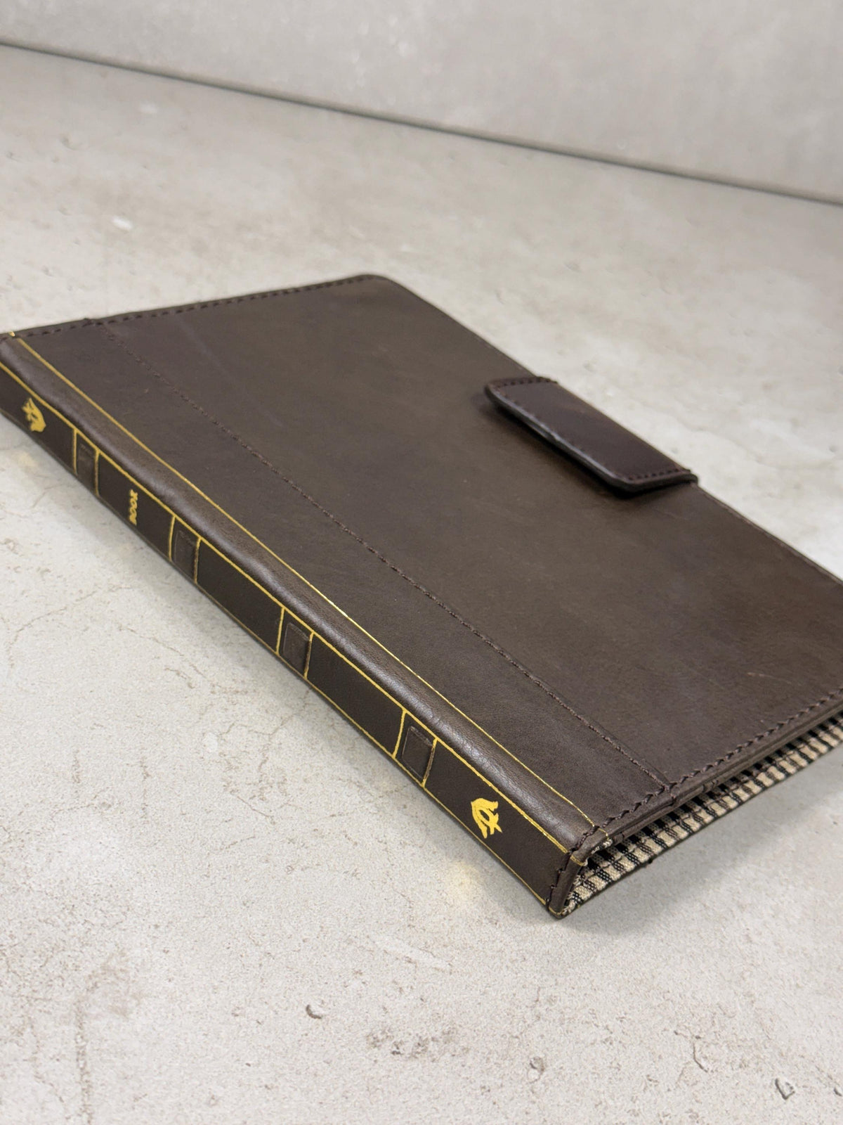 Handmade Leather iPad Cover, Book Style Case with Pen Holder