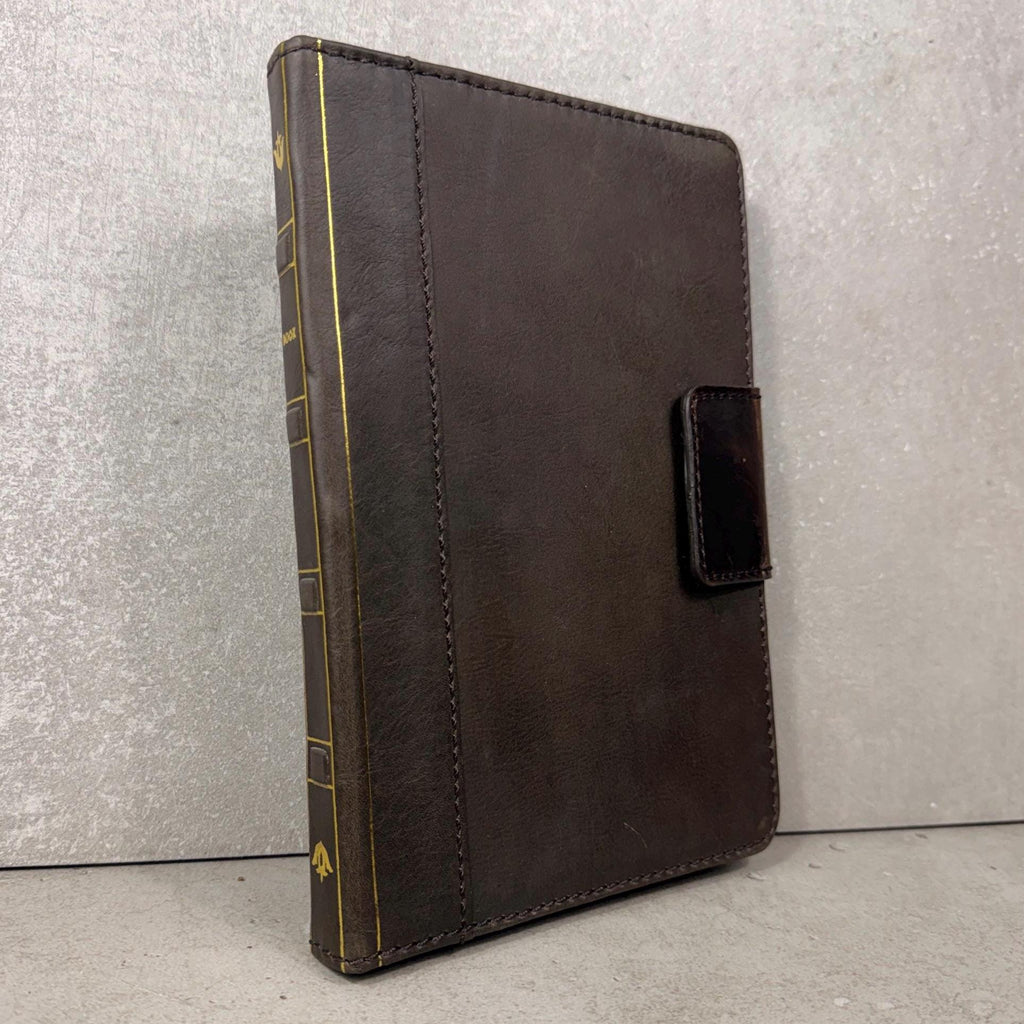 Handmade Leather iPad Cover, Book Style Case with Pen Holder