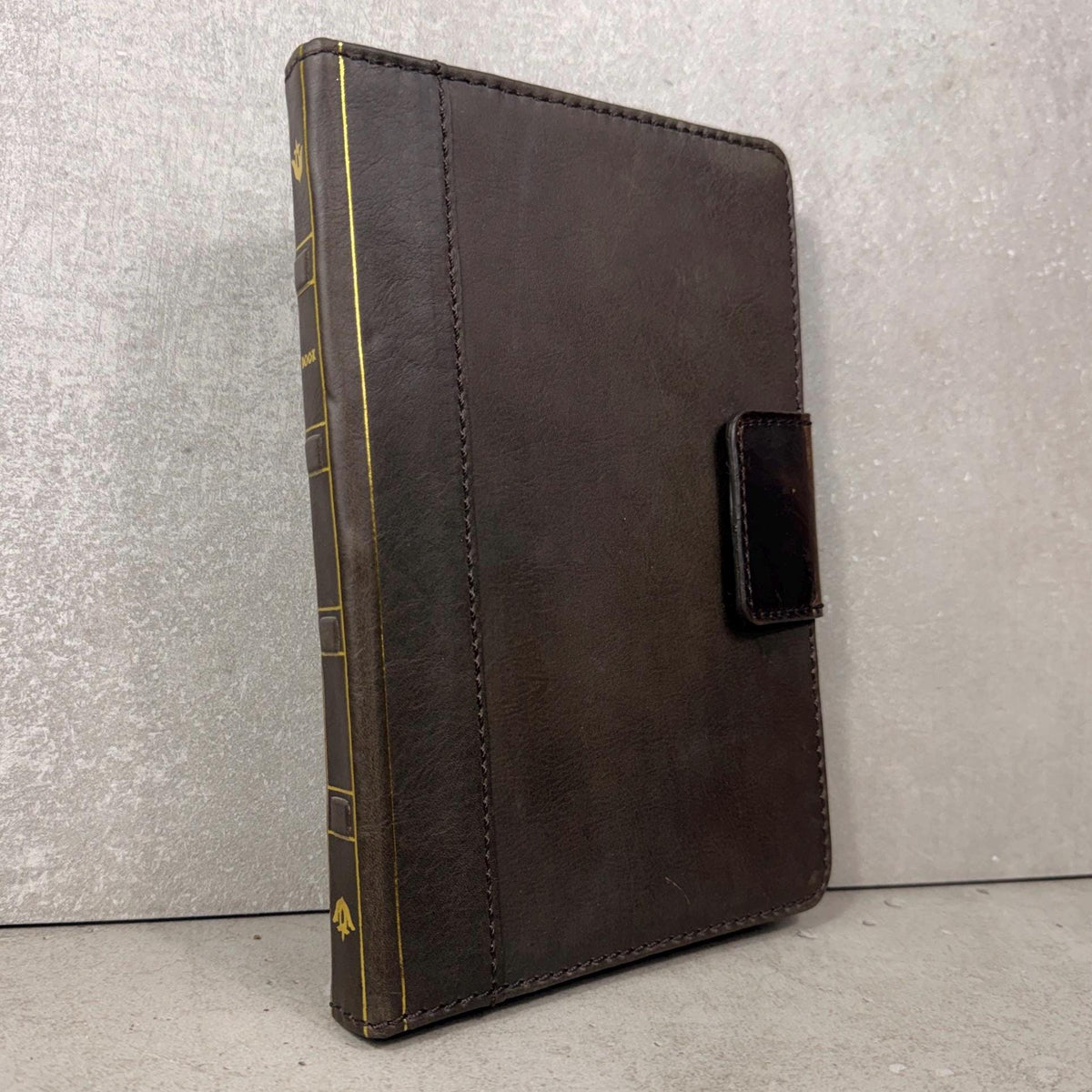 Handmade Leather iPad Cover, Book Style Case with Pen Holder