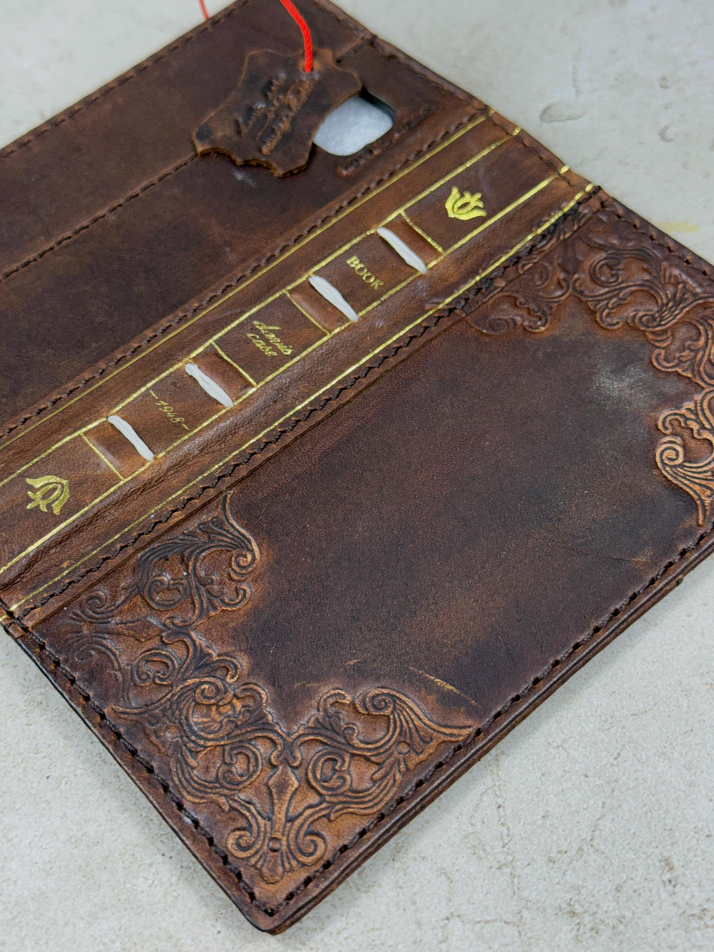 Vintage Book Style Leather iPhone Wallet Case