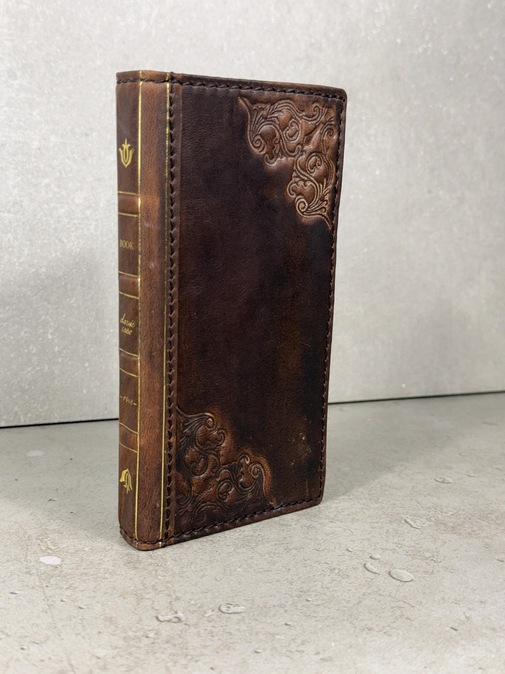 Handmade Leather Wallet: Book Style Credit Card Cover