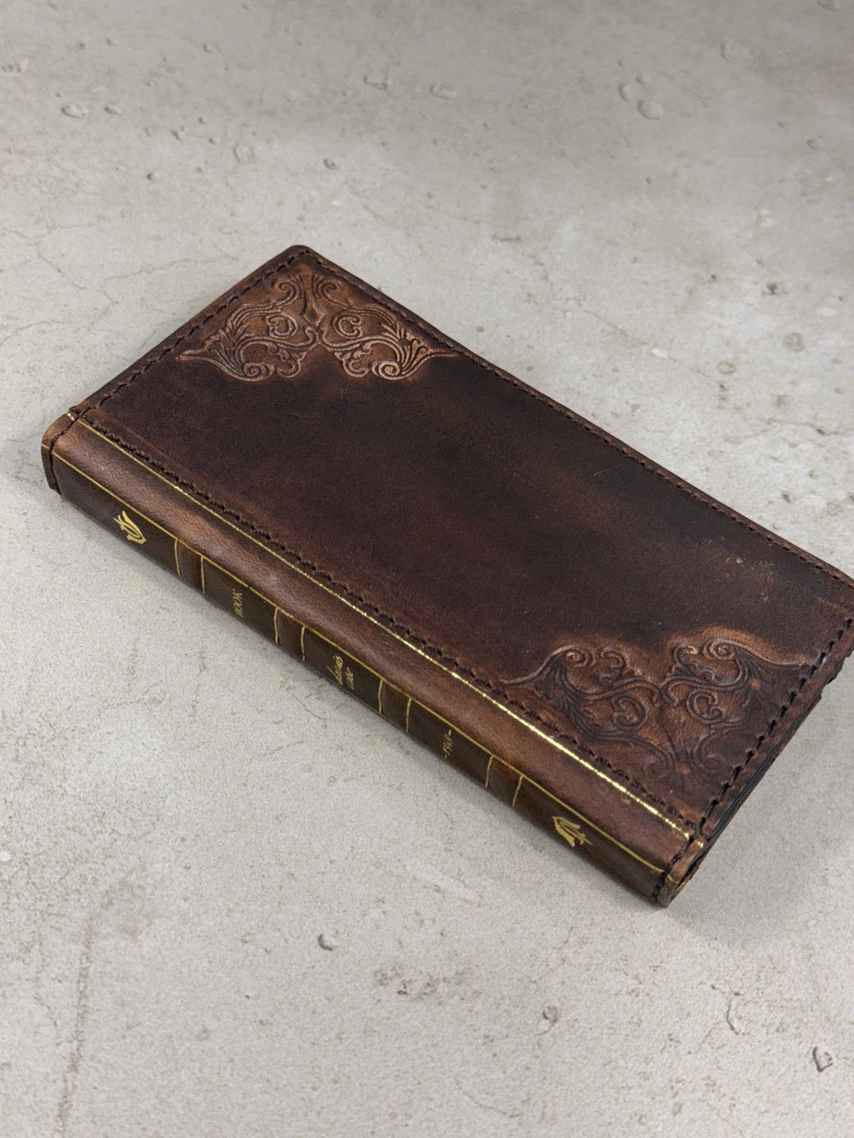 Handmade Leather Wallet: Book Style Credit Card Cover