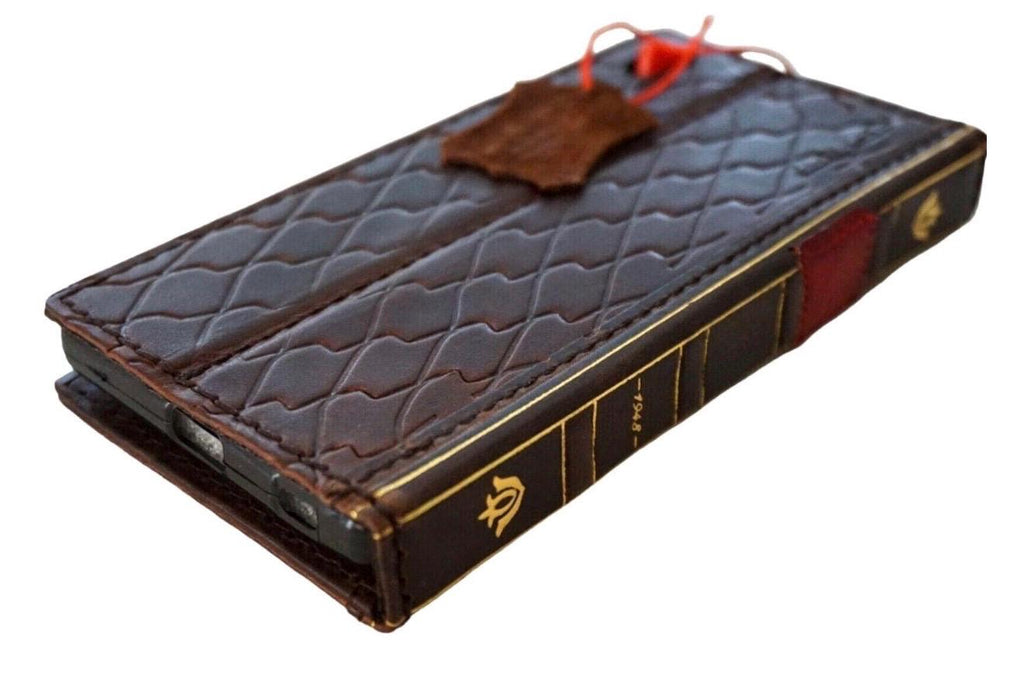 Handmade Leather Book Wallet Case for Galaxy S21 S22 S23 S24 S25 Ultra