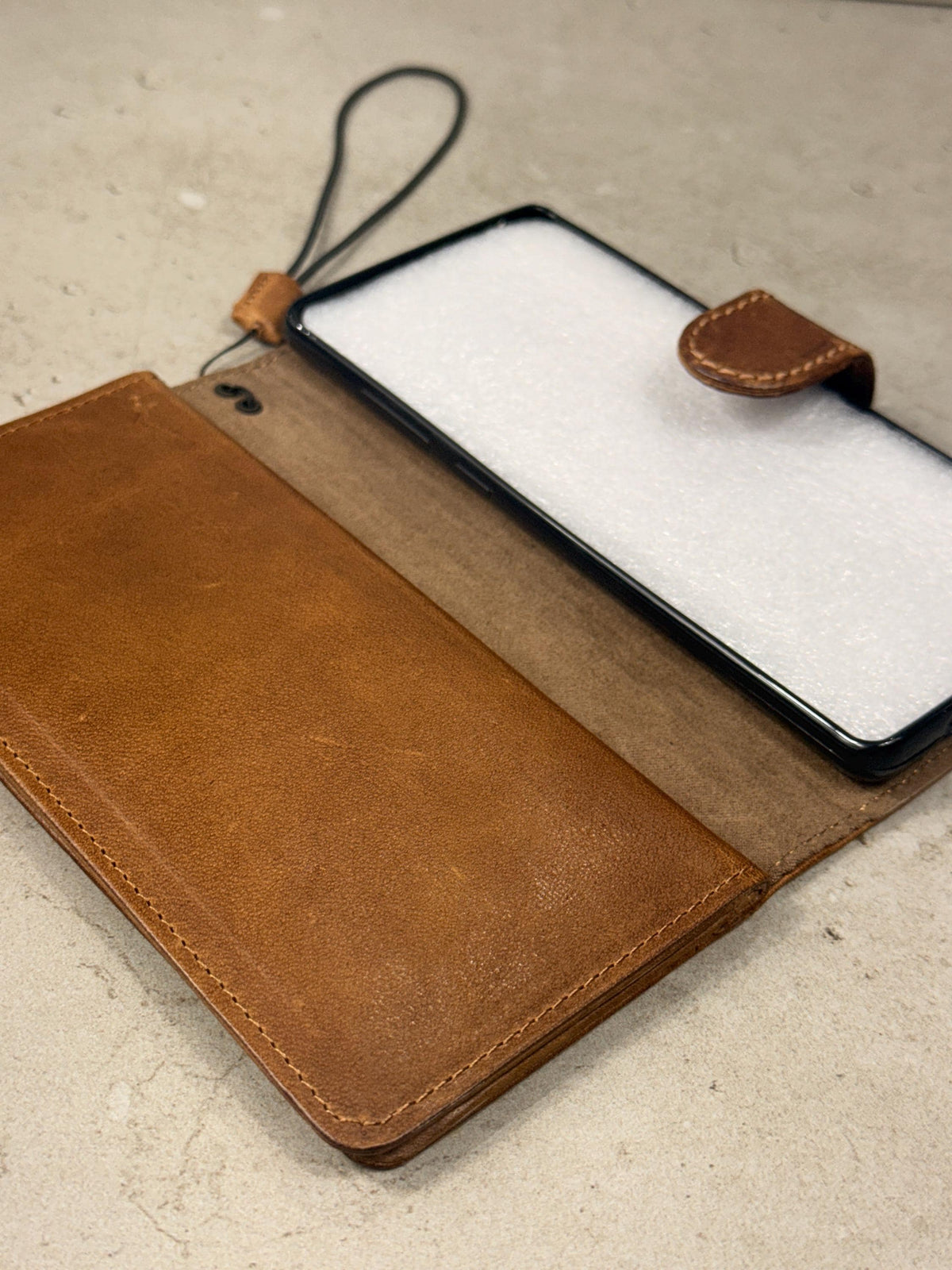 Embossed Leather Wallet Case for Google Pixel: Vintage Art Design