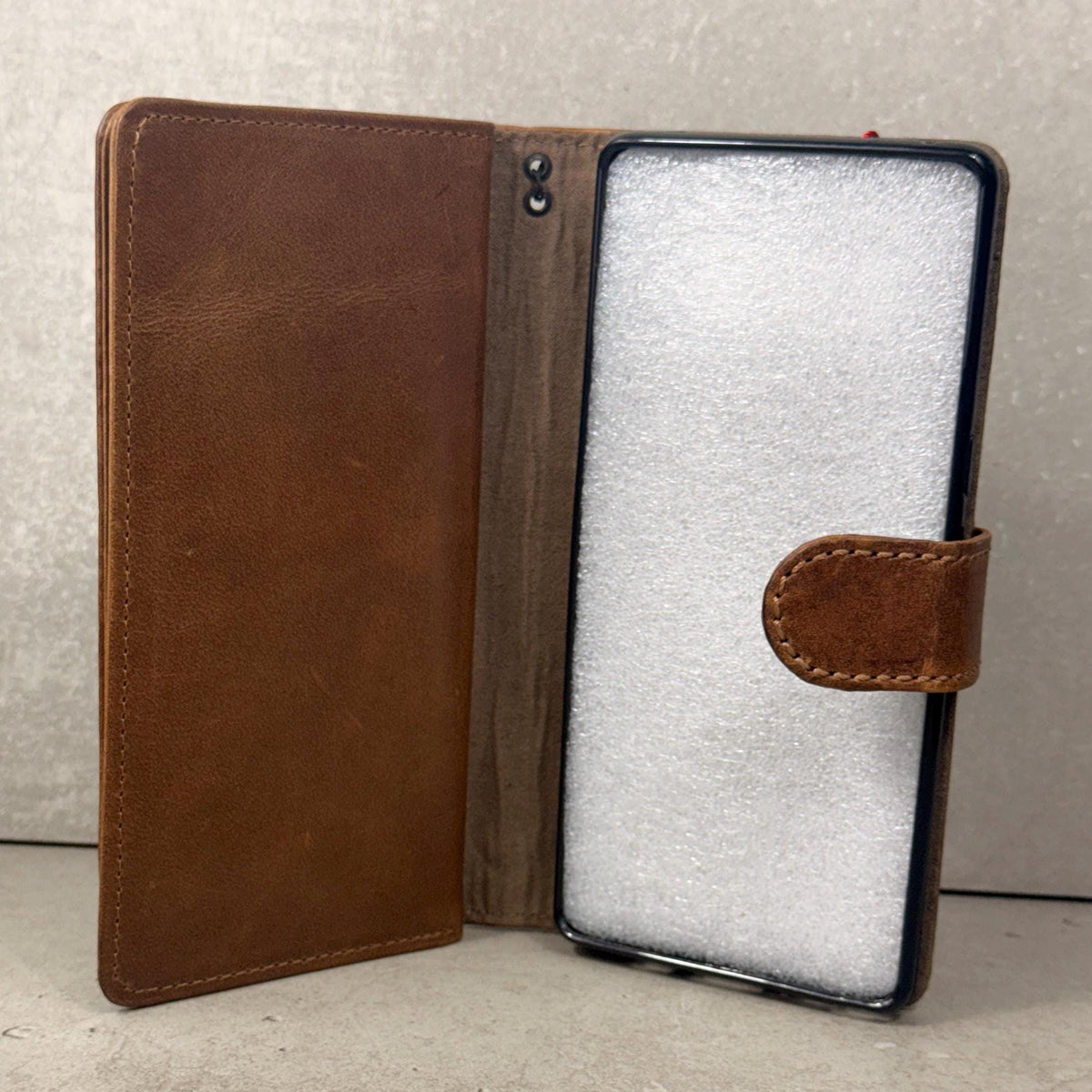 Embossed Leather Wallet Case for Google Pixel: Vintage Art Design