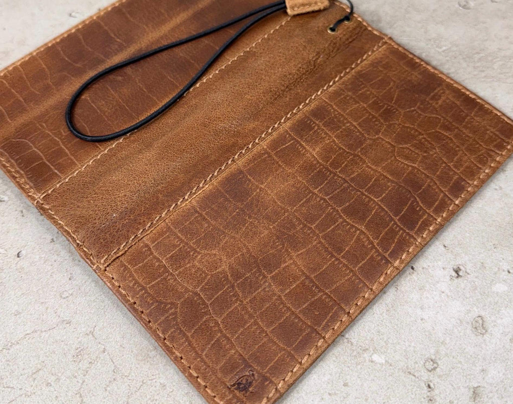 Genuine Leather Galaxy Wallet Case: Vintage Book Style, Card Slots S26 S25