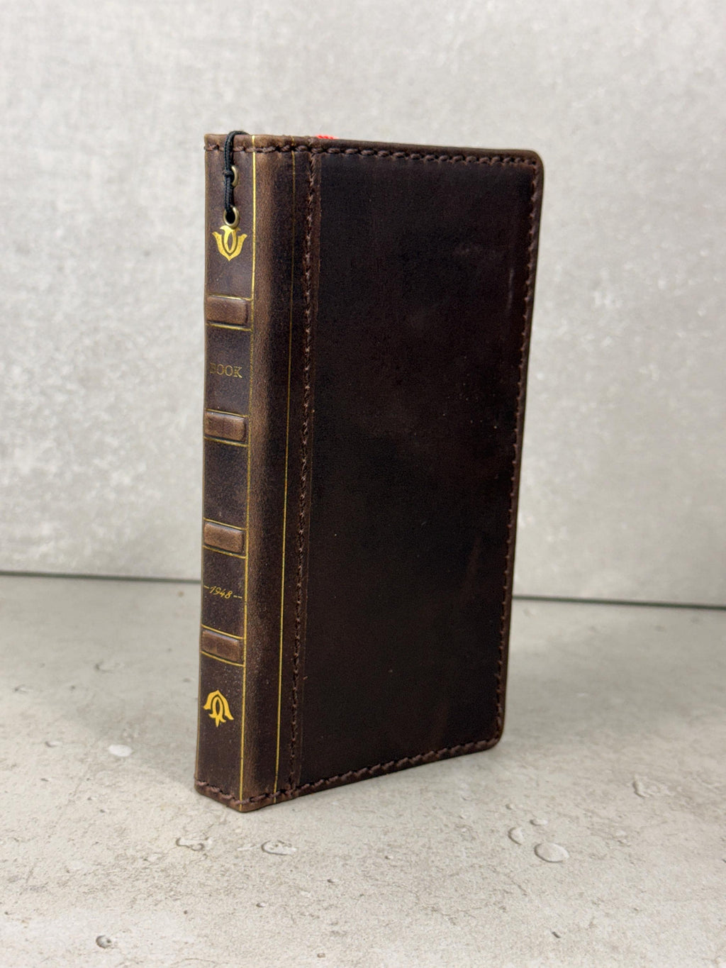 Genuine Leather Google Pixel Wallet Case: Vintage Bear Paw Design