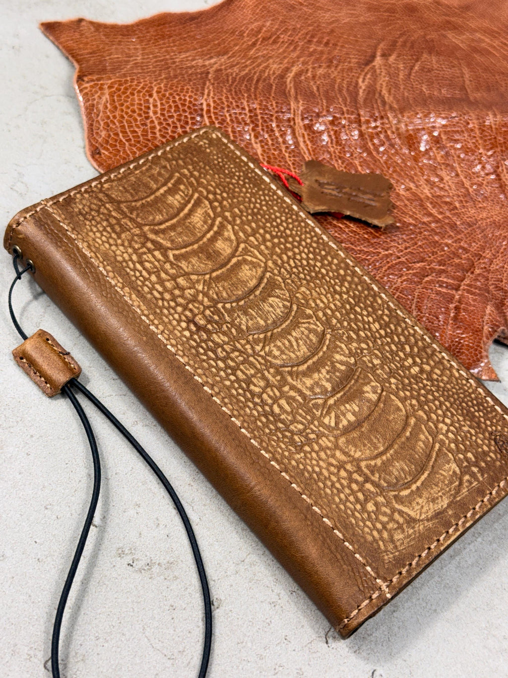 Handmade Leather Wallet Case for Galaxy: Book Design, Card Slots