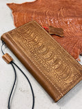Handmade Leather Wallet Case for Galaxy: Book Design, Card Slots