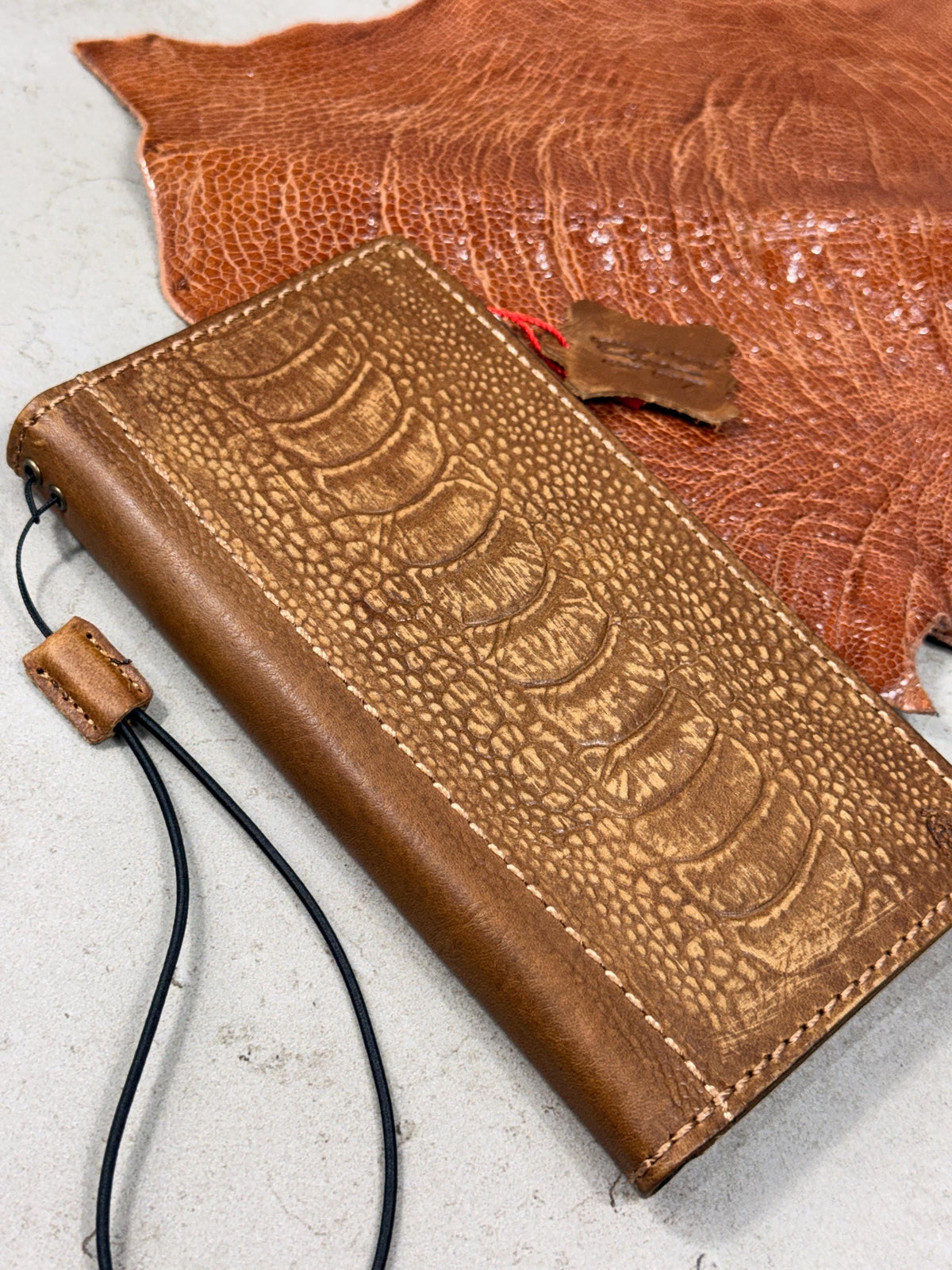 Handmade Leather Wallet Case for Galaxy: Book Design, Card Slots