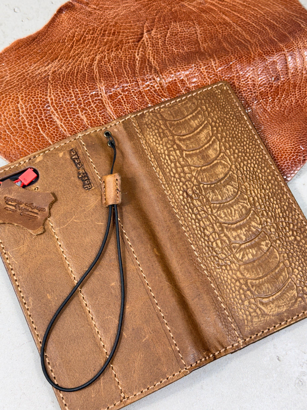 Handmade Leather Wallet Case for Galaxy: Book Design, Card Slots
