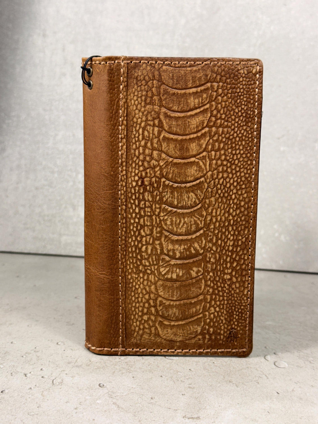 Handmade Leather Wallet Case for Galaxy: Book Design, Card Slots