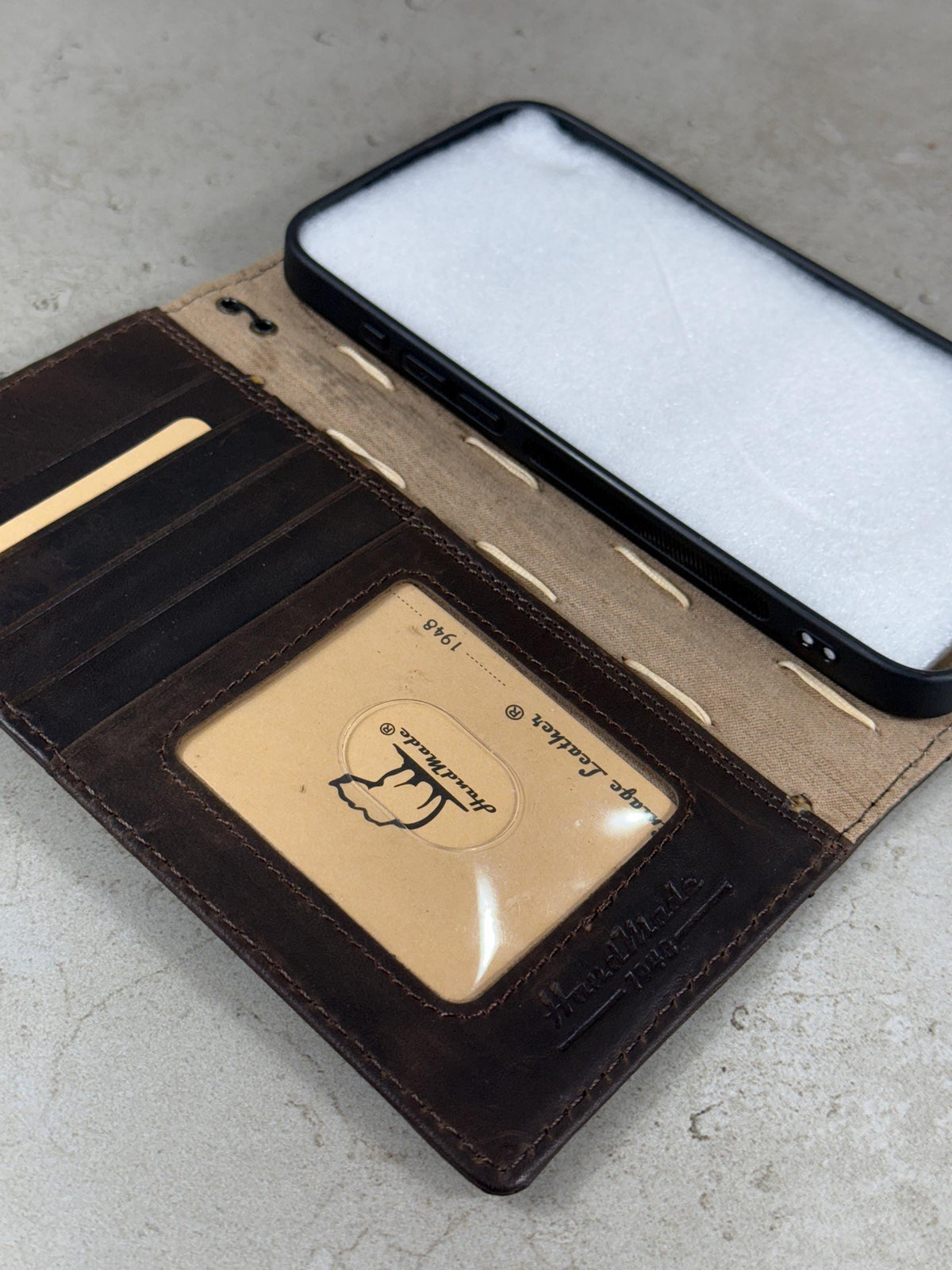 Handmade Leather Wallet Case: Galaxy S21 S22 S23 S24 S25 Ultra, Card Slots