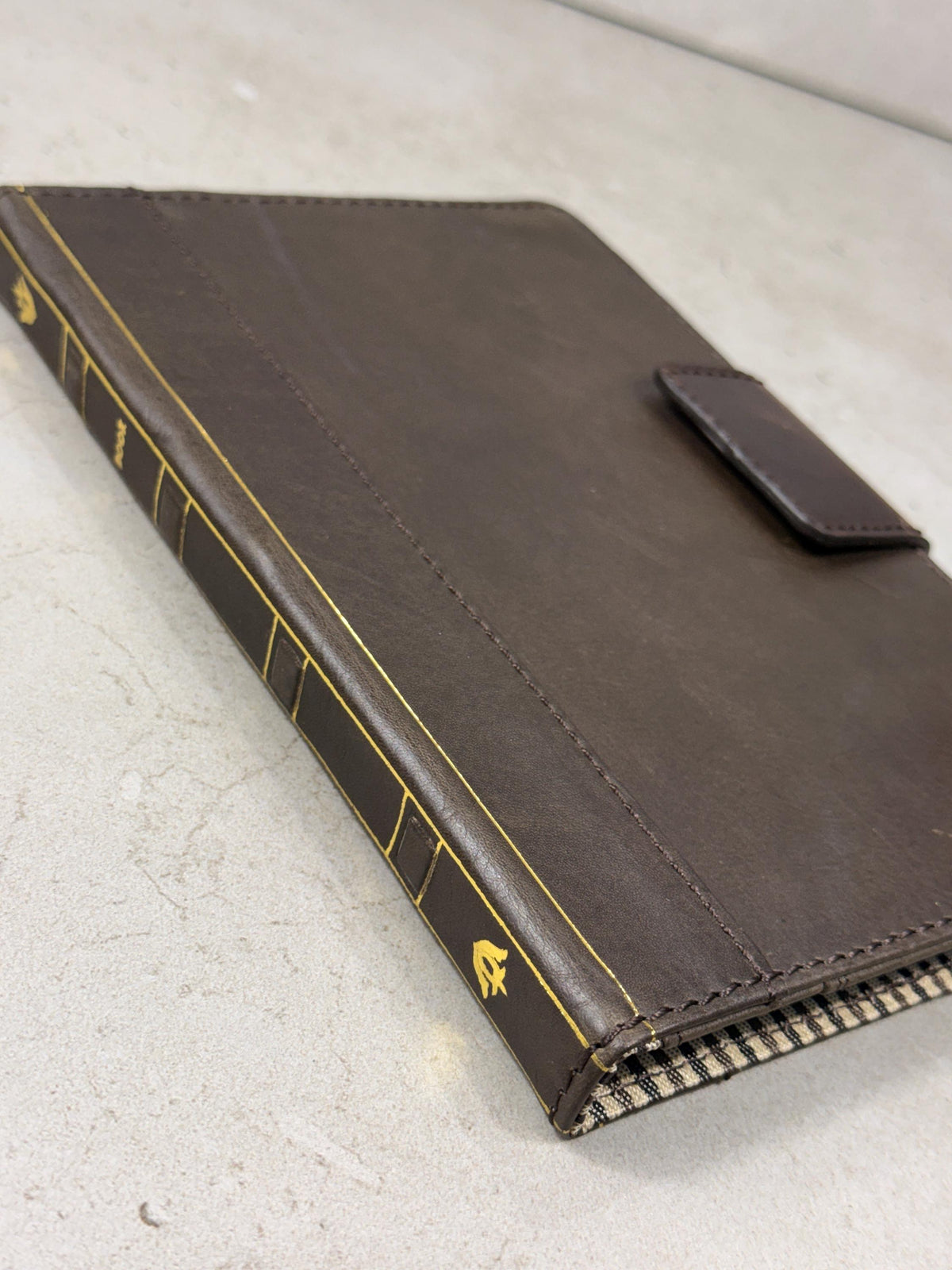 Handmade Leather iPad Cover, Book Style Case with Pen Holder