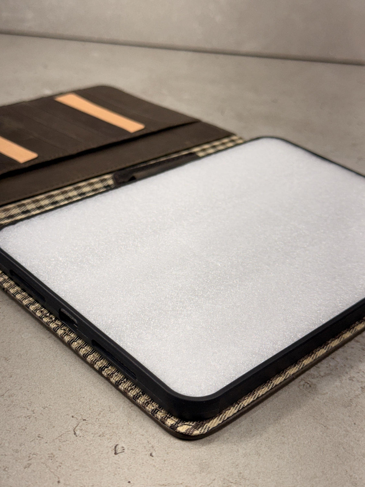 Handmade Leather iPad Cover, Book Style Case with Pen Holder