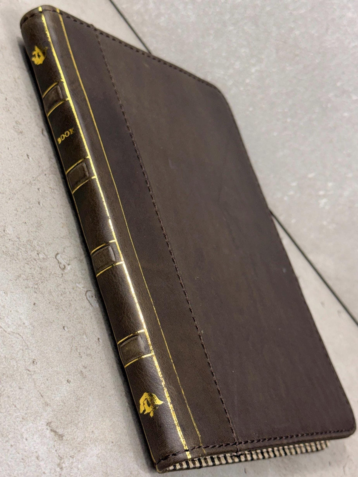 Handmade Leather iPad Cover, Book Style Case with Pen Holder