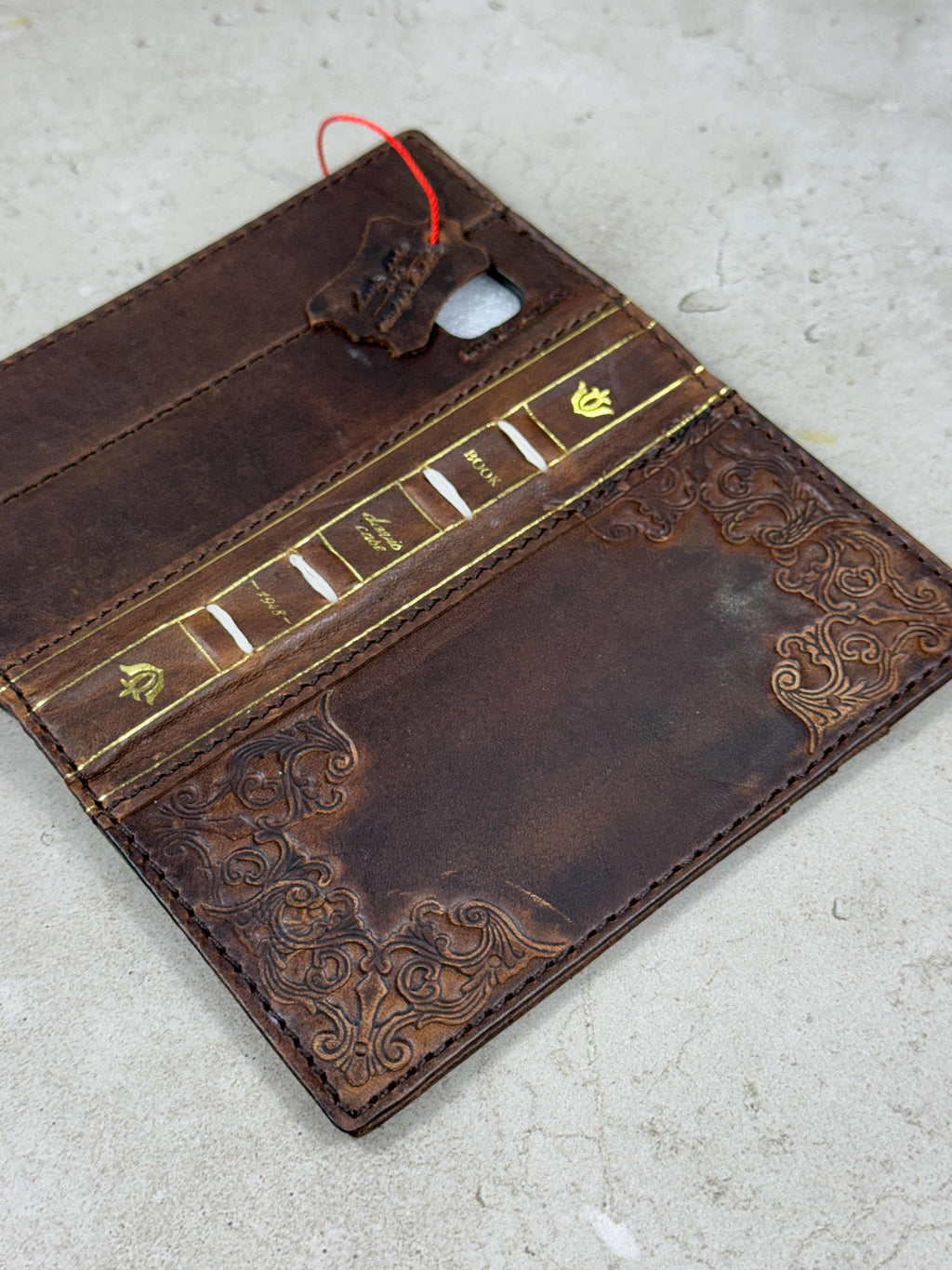Vintage Book Style Leather iPhone Wallet Case