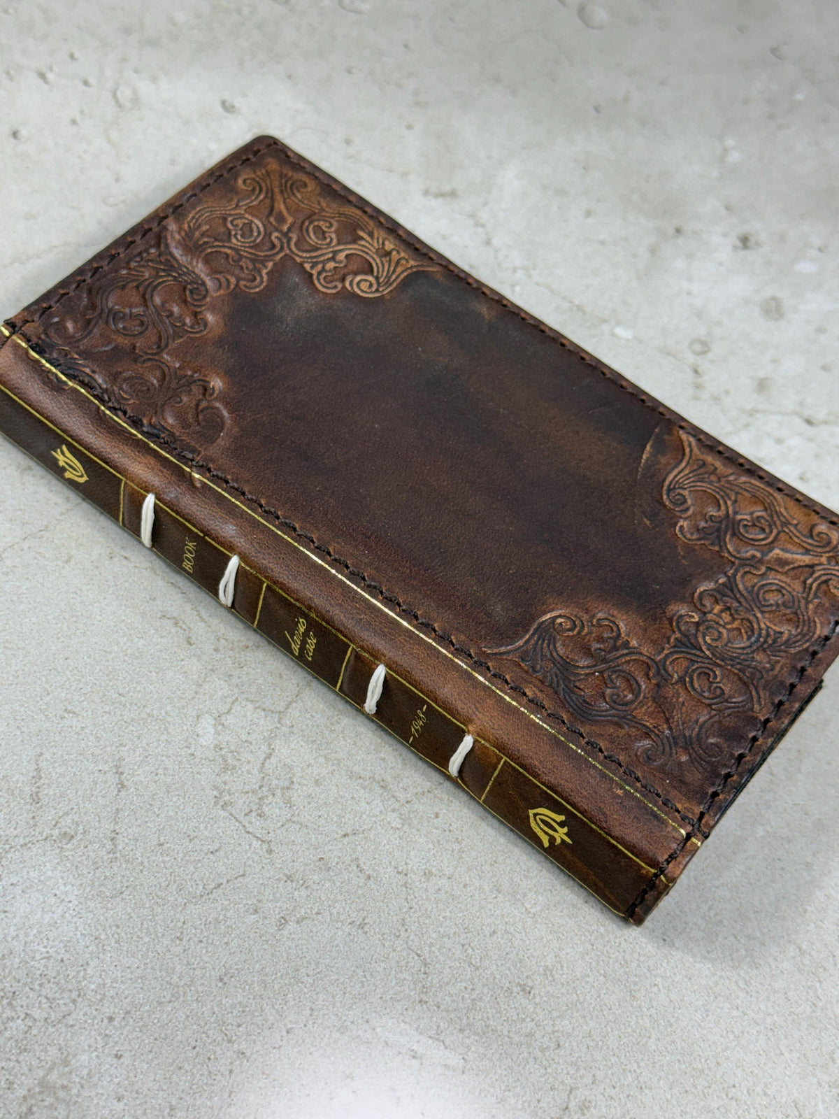 Vintage Book Style Leather iPhone Wallet Case