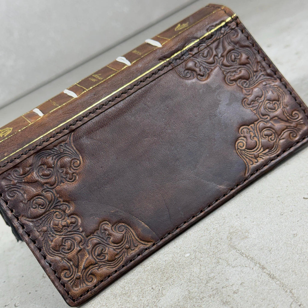 Vintage Book Style Leather iPhone Wallet Case