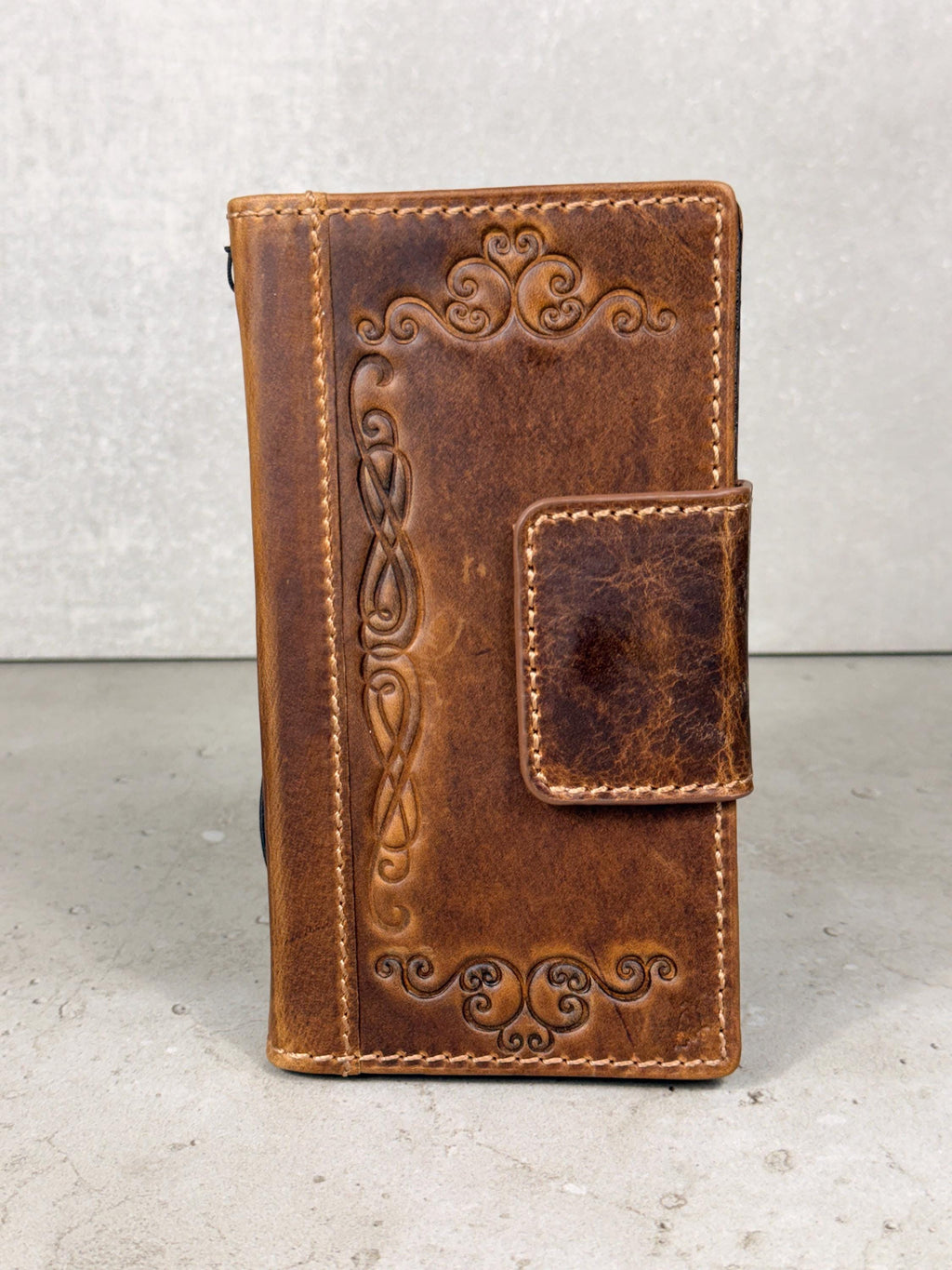 Genuine Leather iPhone Wallet Case: Magnetic Book Cover, Card Slots