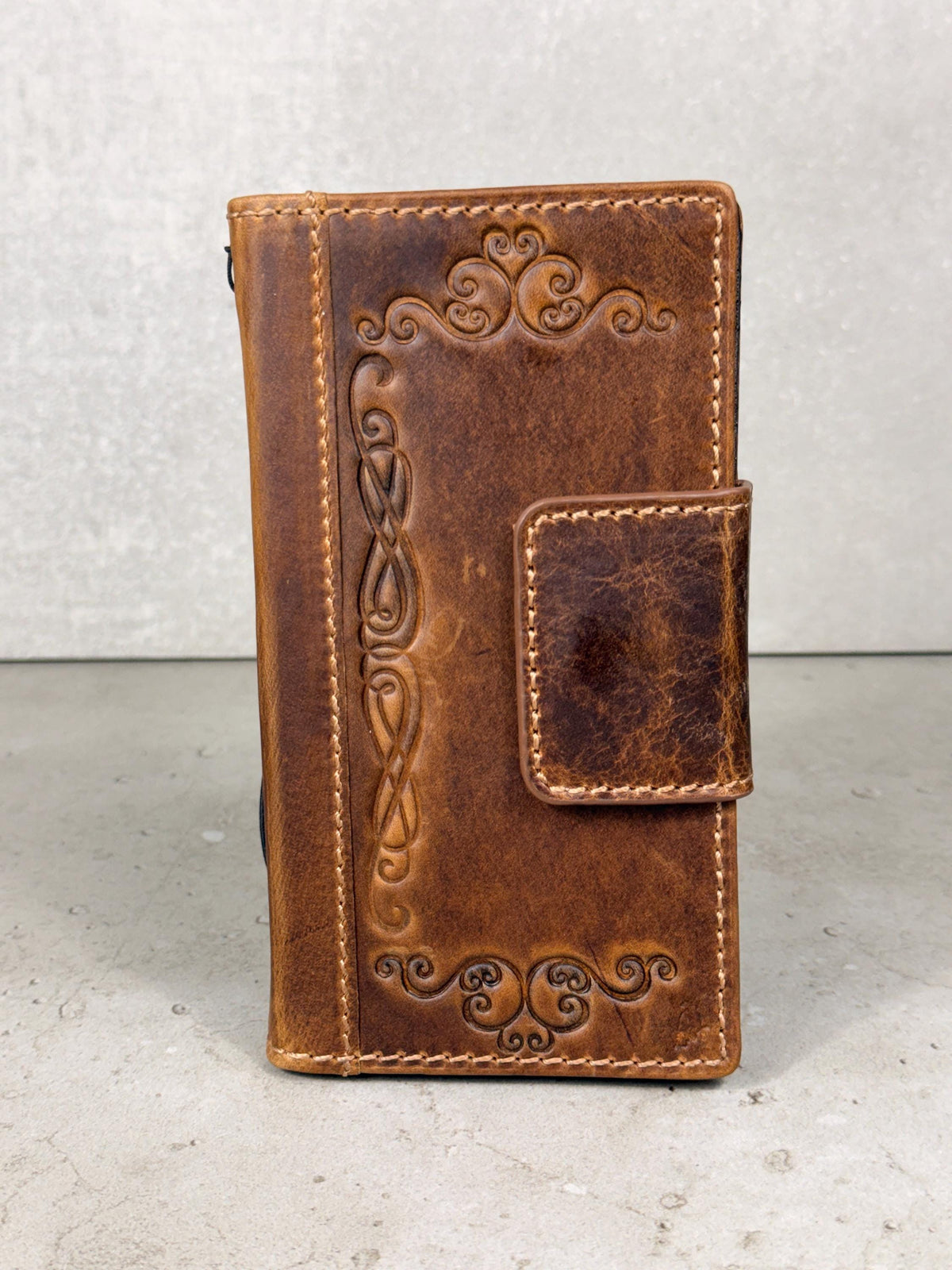 Genuine Leather iPhone Wallet Case: Magnetic Book Cover, Card Slots