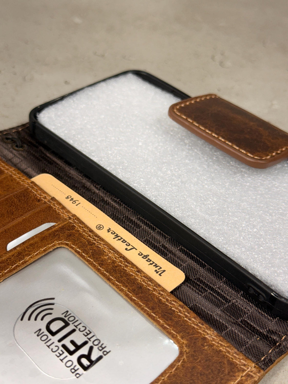 Genuine Leather iPhone Wallet Case: Magnetic Book Cover, Card Slots