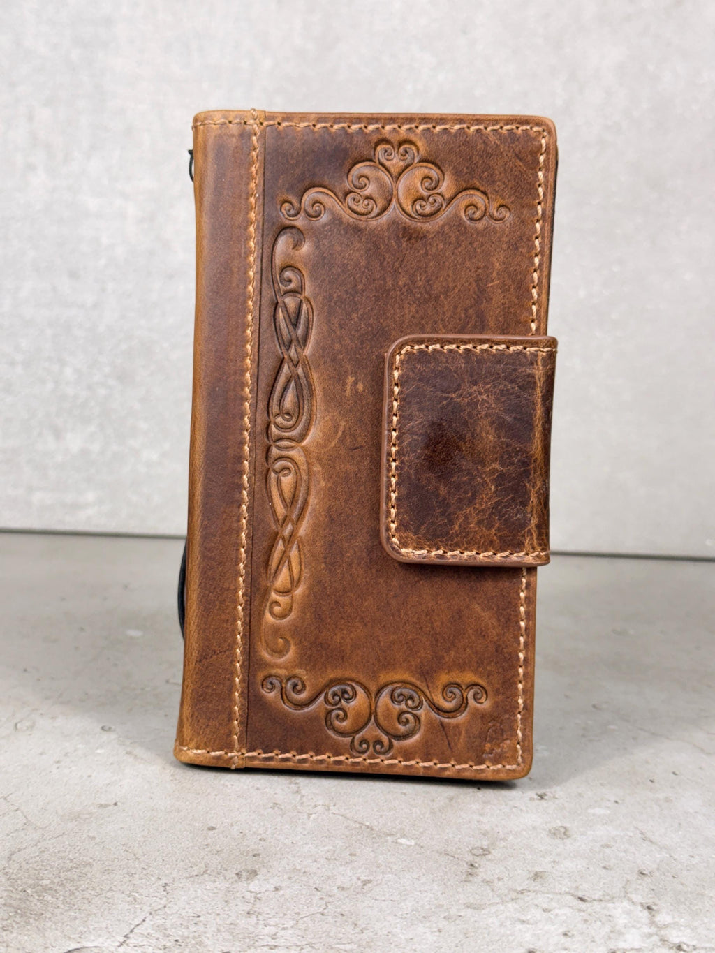 Genuine Leather iPhone Wallet Case: Magnetic Book Cover, Card Slots