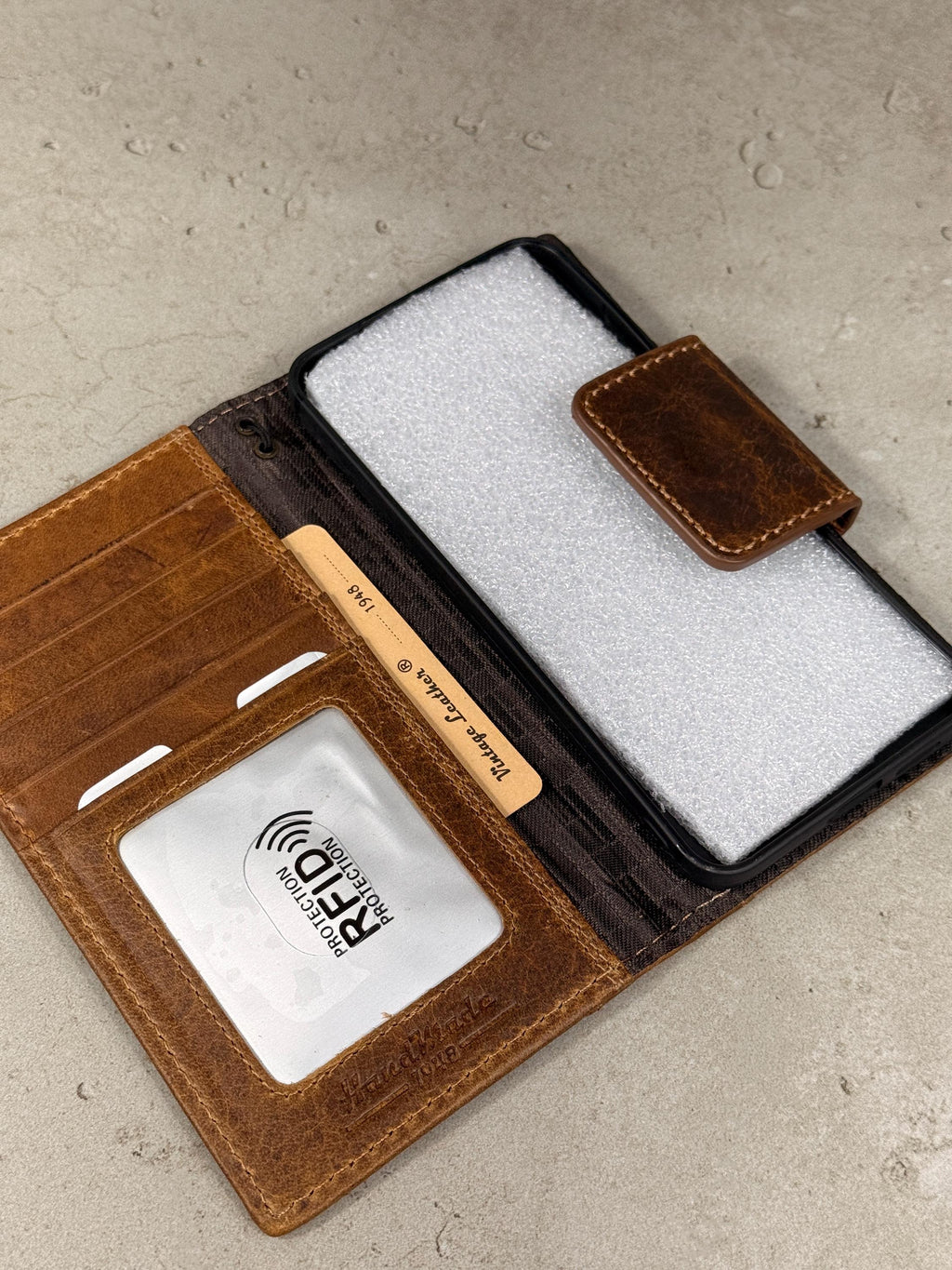 Handmade Leather Google Pixel Wallet Case: Vintage  Design