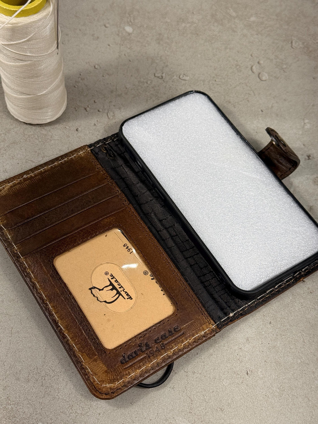 Vintage Book Style Leather iPhone Wallet Case
