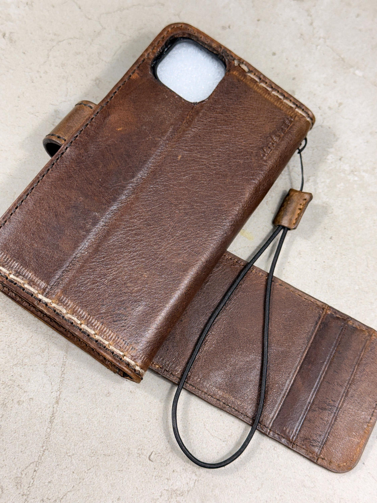 Vintage Book Style Leather iPhone Wallet Case
