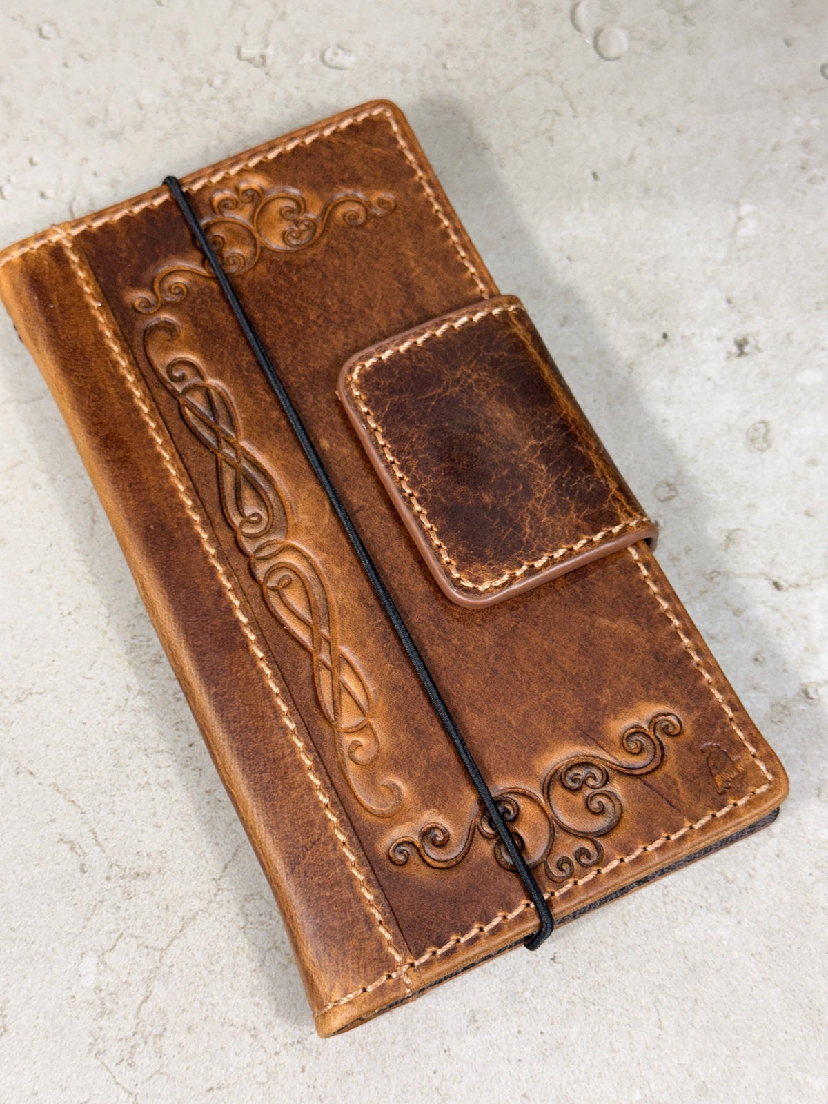 Genuine Leather iPhone Wallet Case: Magnetic Book Cover, Card Slots