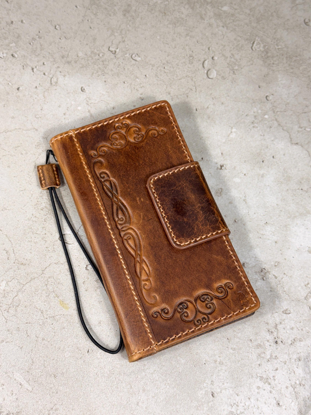Genuine Leather iPhone Wallet Case: Magnetic Book Cover, Card Slots