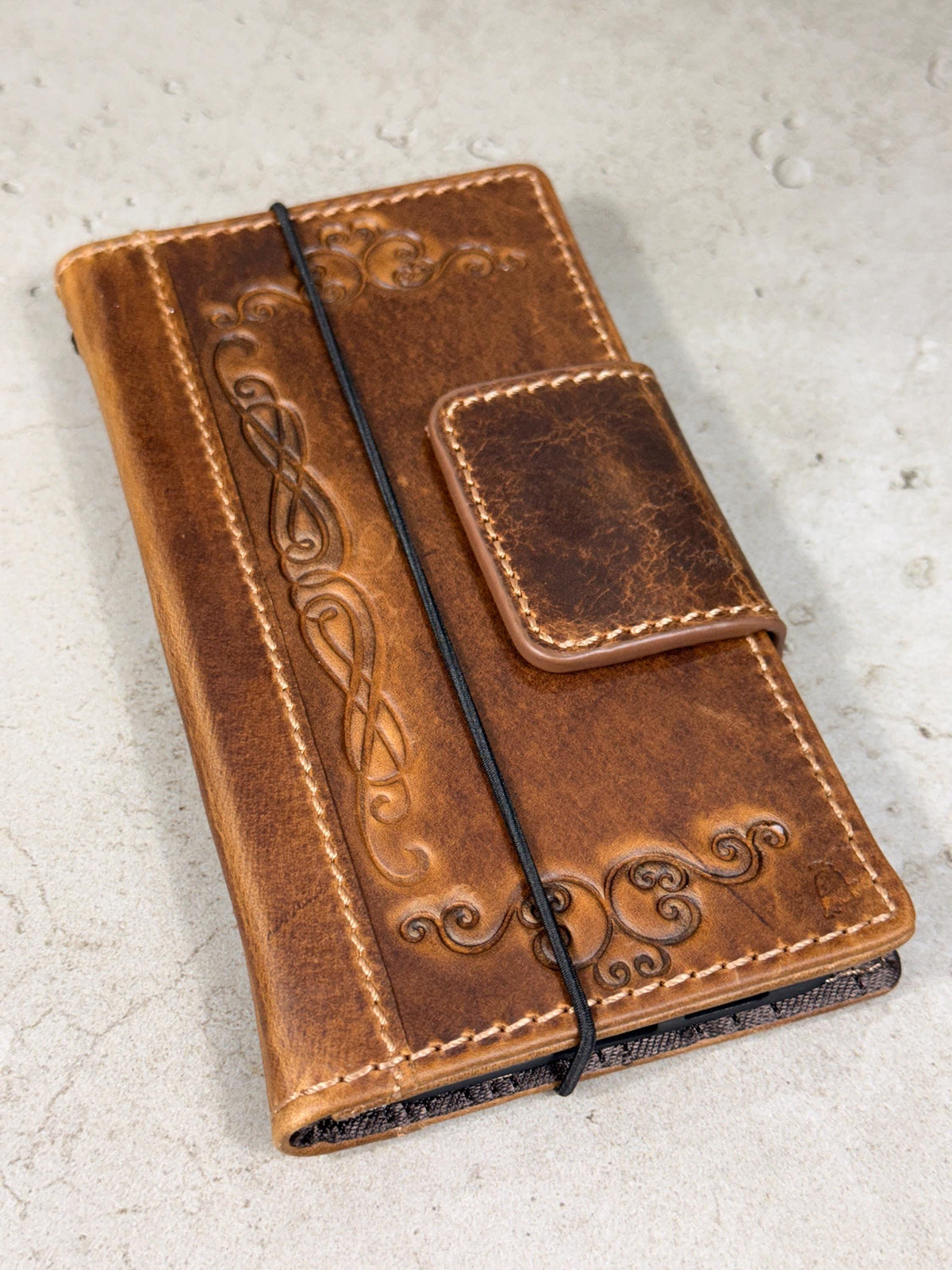 Genuine Leather iPhone Wallet Case: Magnetic Book Cover, Card Slots