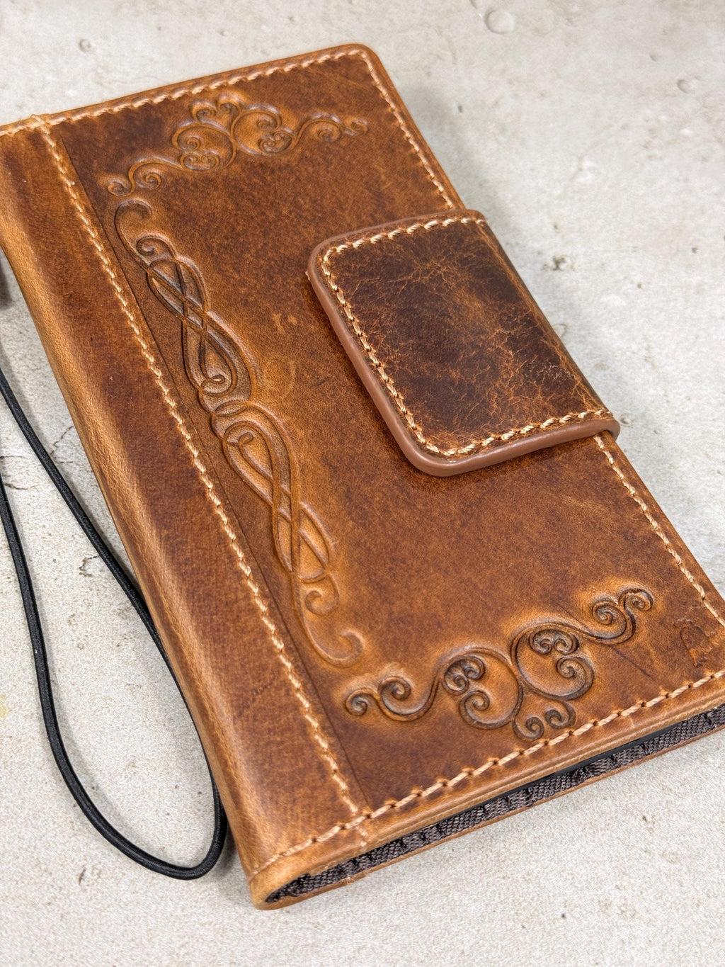 Genuine Leather iPhone Wallet Case: Magnetic Book Cover, Card Slots