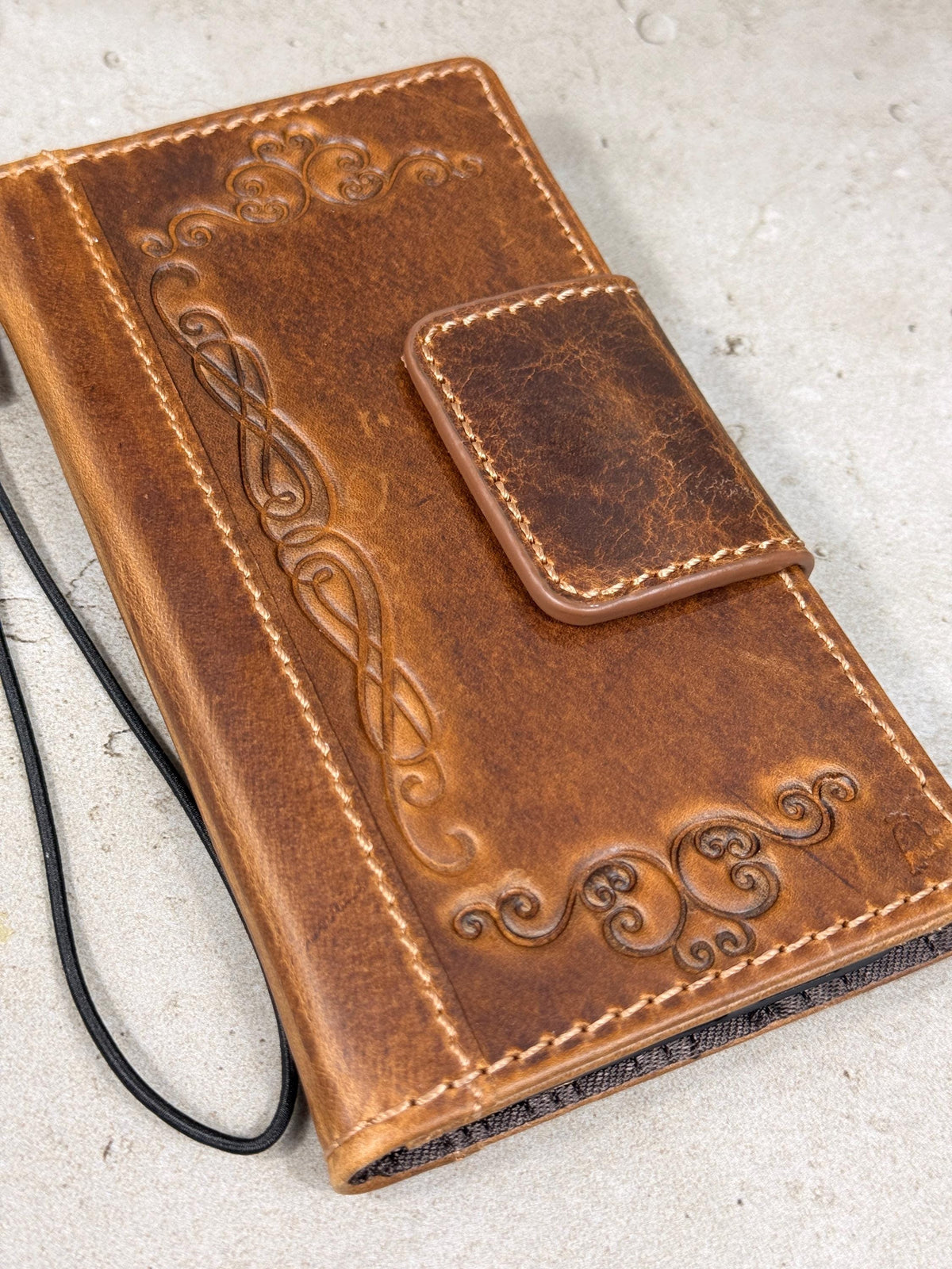Genuine Leather iPhone Wallet Case: Magnetic Book Cover, Card Slots