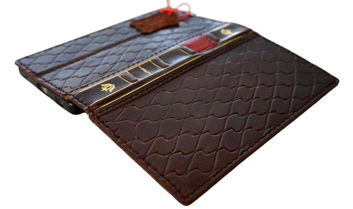 Genuine Leather Wallet Case for Google Pixel: Vintage Book Design