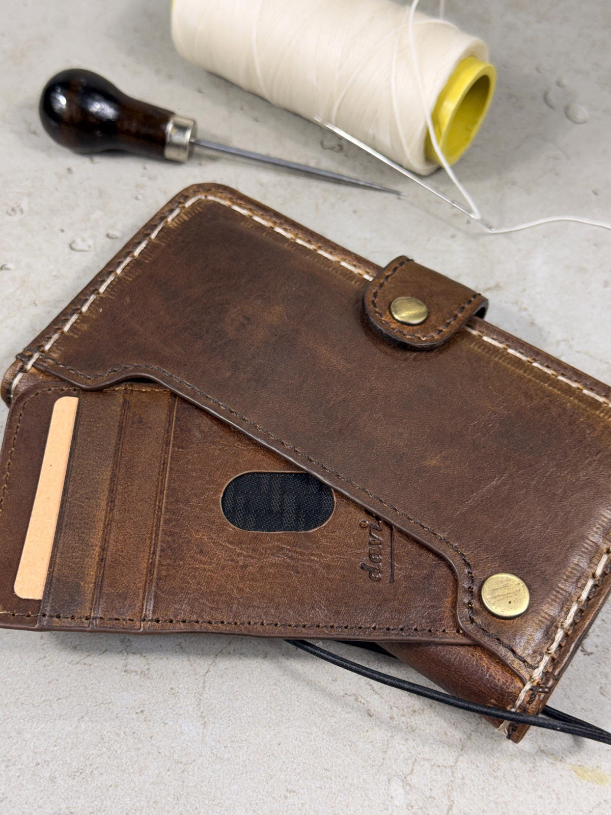 Handmade Leather Wallet Case for Google Pixel Fold: