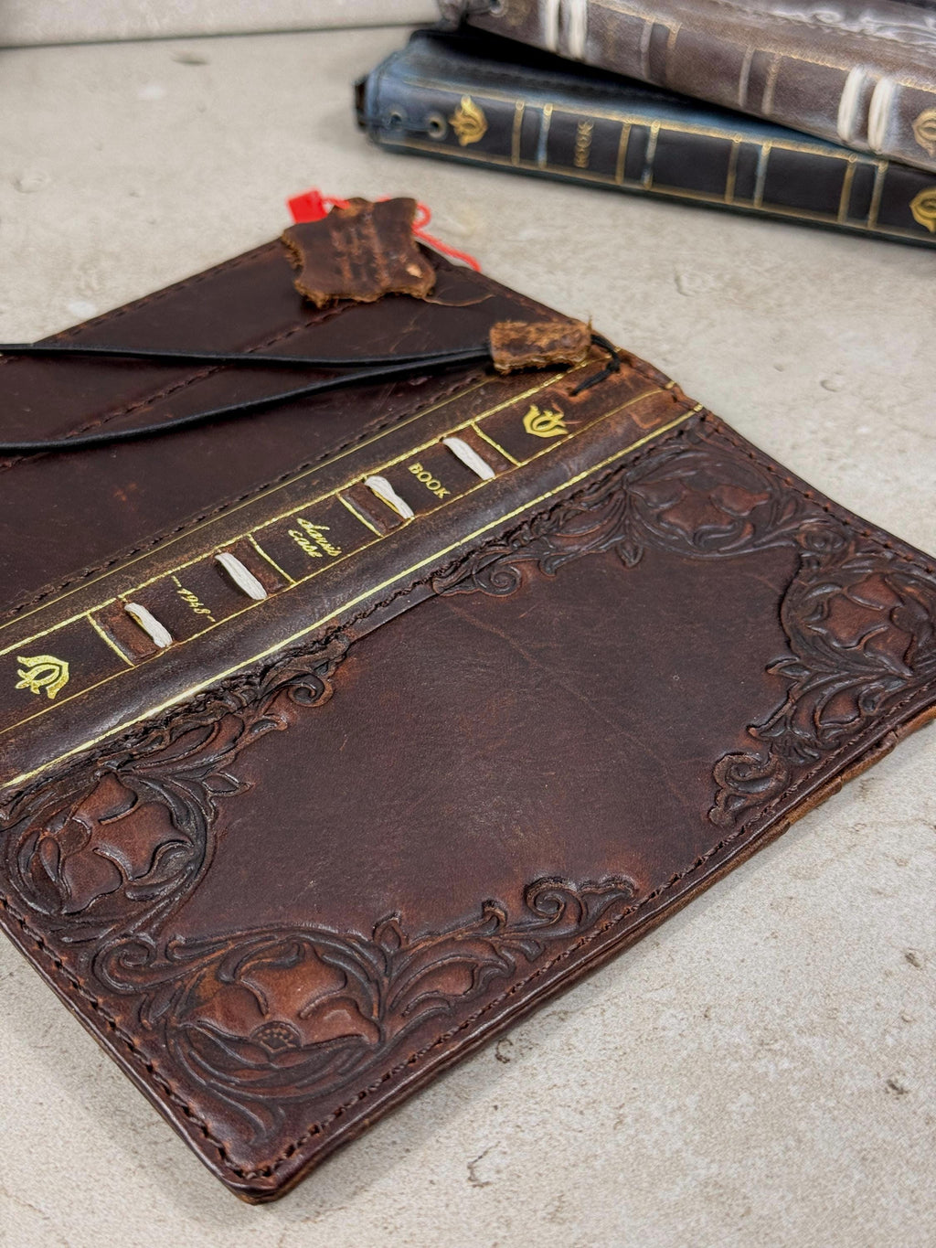 Vintage Book Style Leather iPhone Wallet Case 17