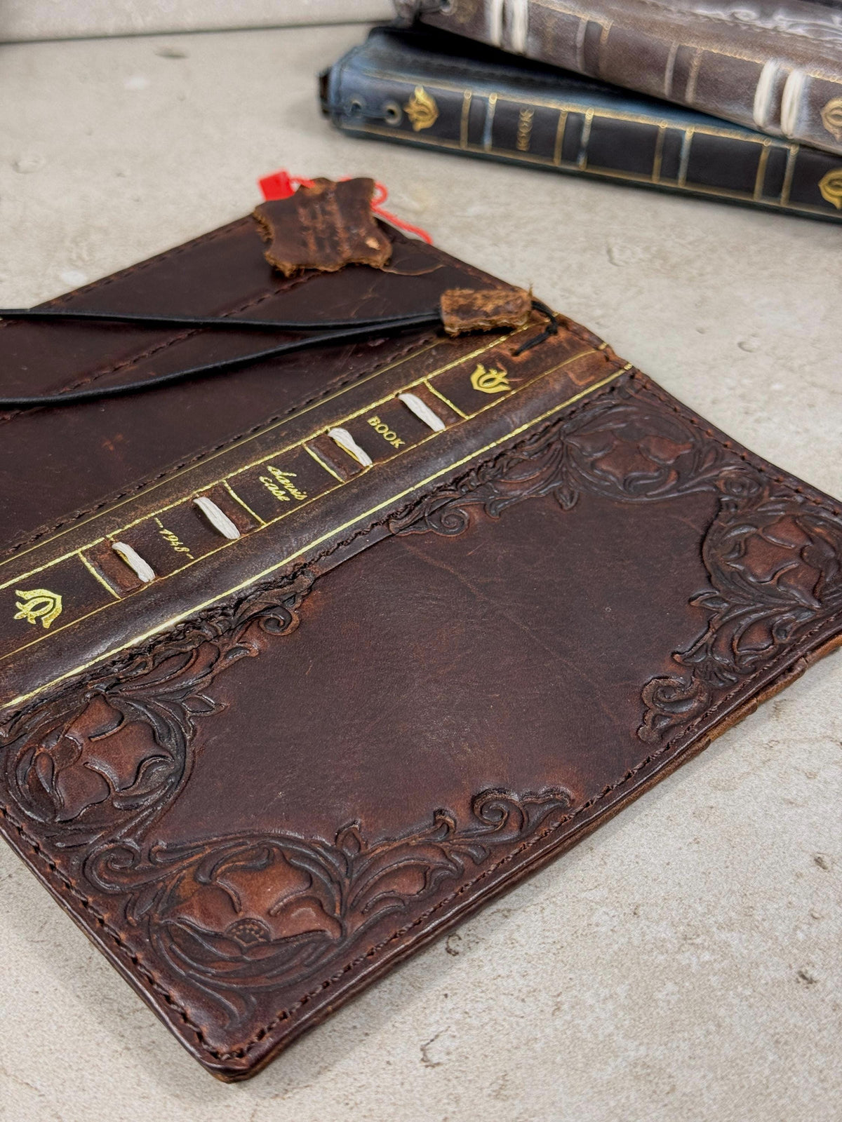 Vintage Book Style Leather iPhone Wallet Case 17