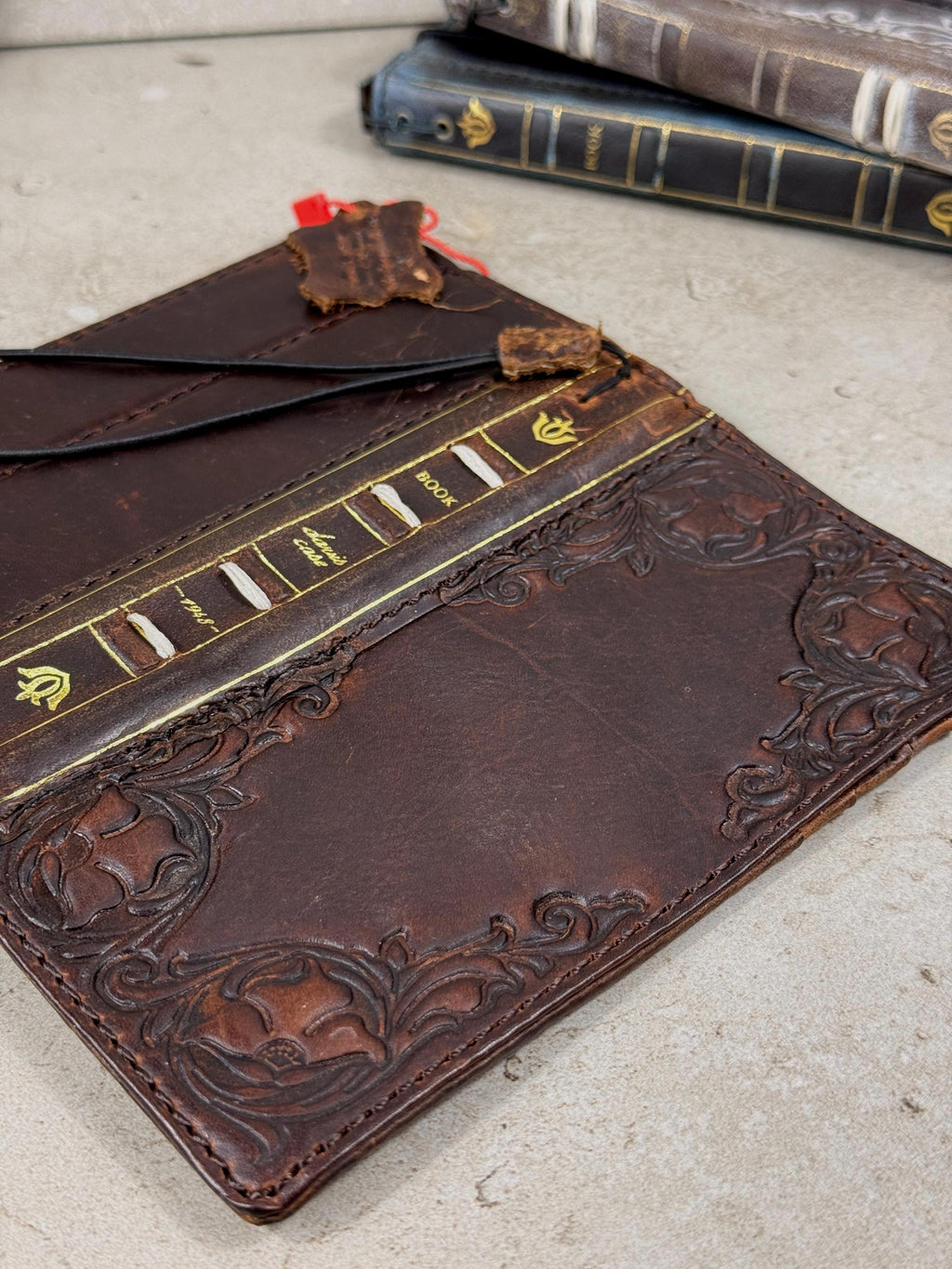 Vintage Book Style Leather iPhone Wallet Case 17