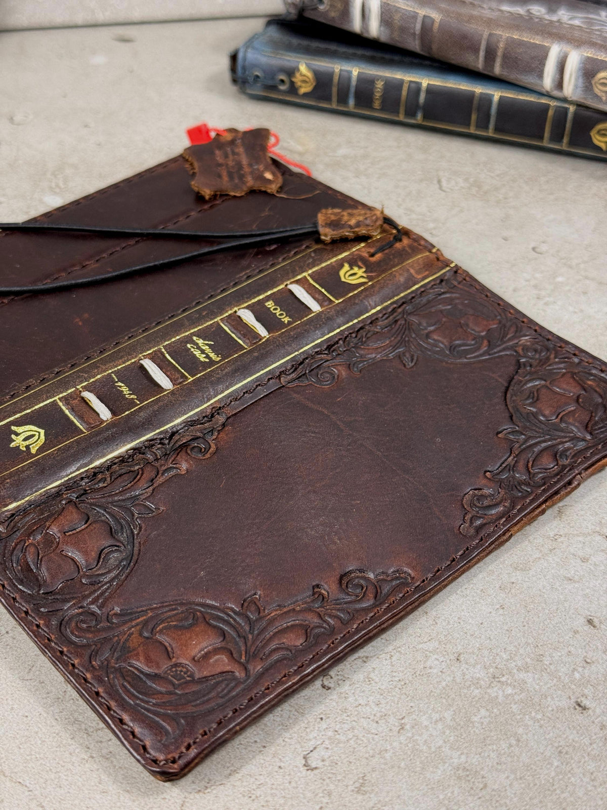 Vintage Book Style Leather iPhone Wallet Case 17