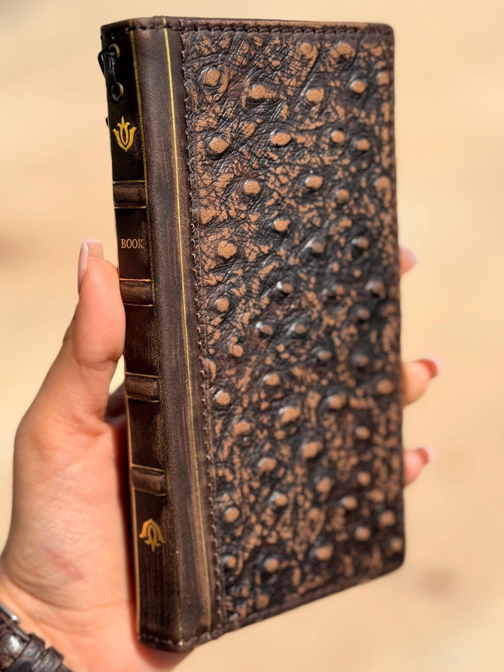 Handmade Leather iPhone Case: Vintage Book Style, Full Grain Leather 17