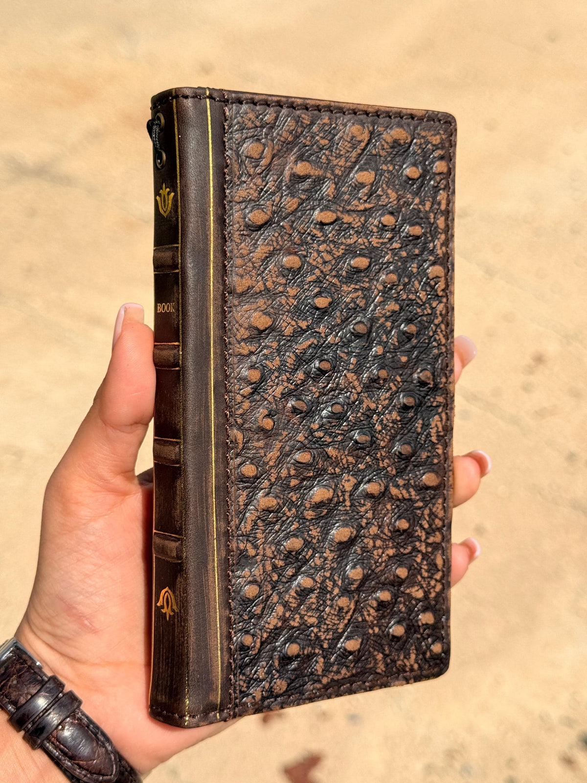 Handmade Leather Wallet Case: Samsung Galaxy, Card Slots, Book Design