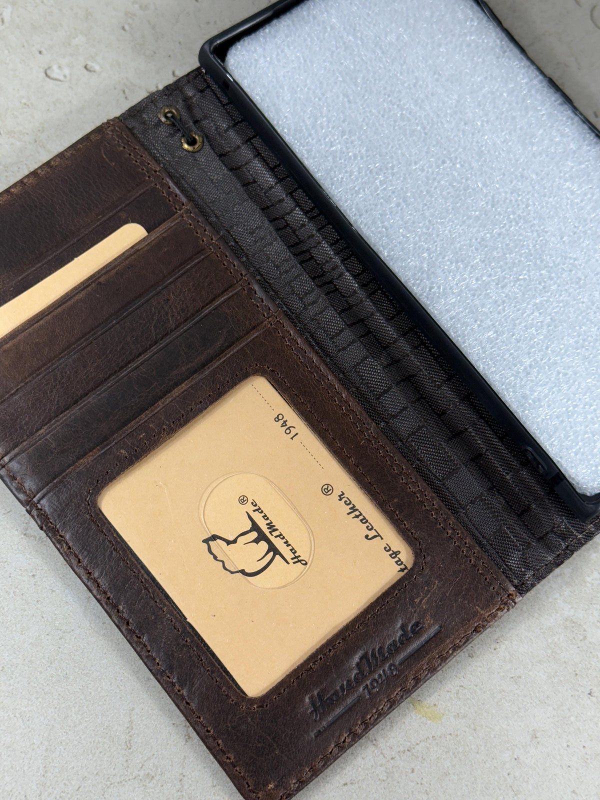 Handmade Leather Wallet Case: Samsung Galaxy, Card Slots, Book Design