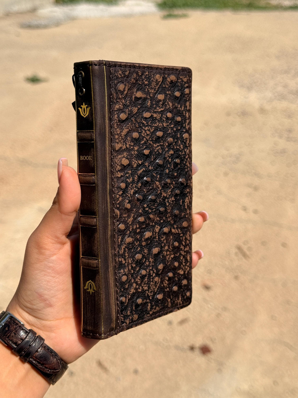 Handmade Leather Wallet Case: Samsung Galaxy, Card Slots, Book Design