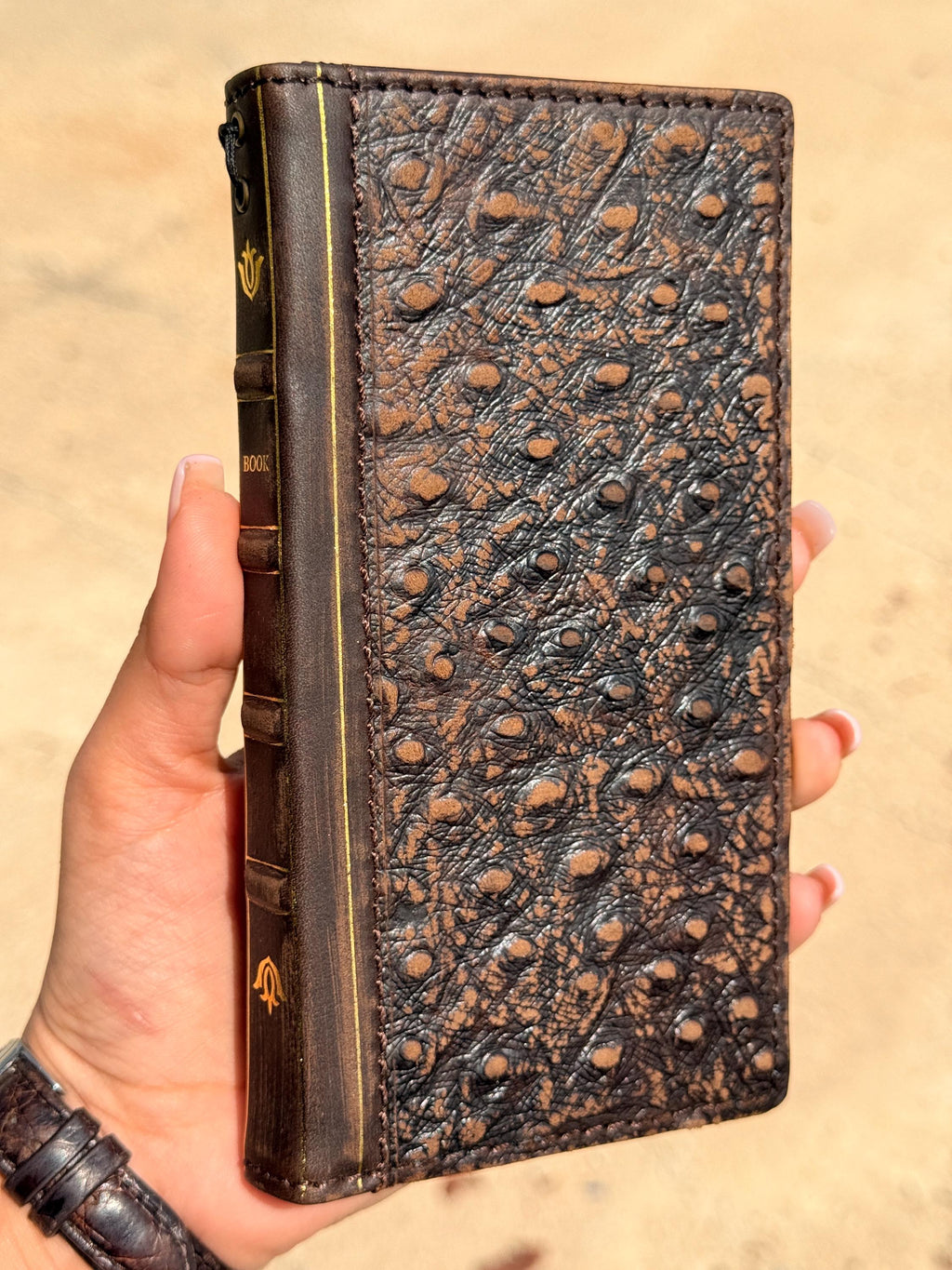 Handmade Leather Wallet Case: Samsung Galaxy, Card Slots, Book Design